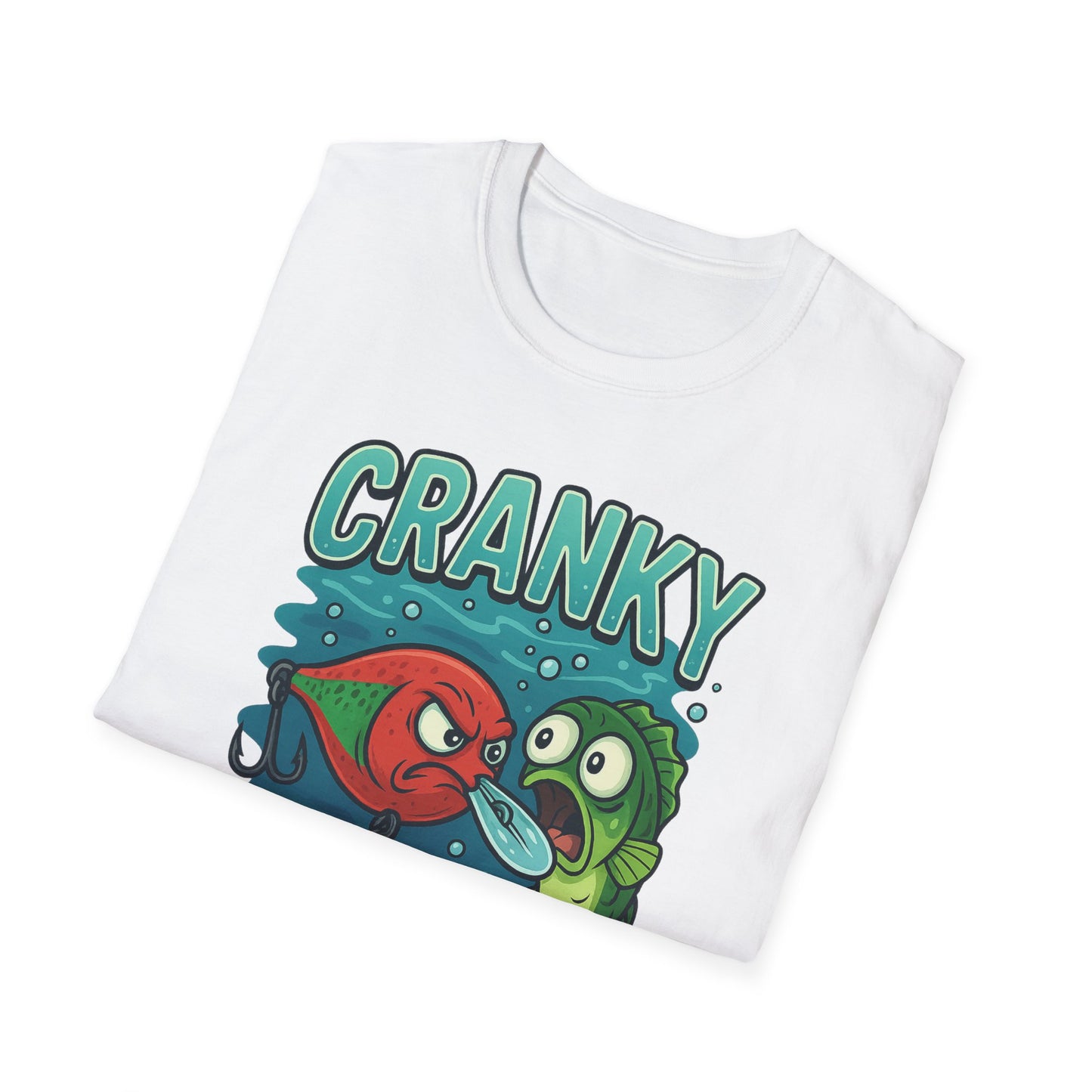 CRANKY Lure vs Bass Cartoon Tee – Underwater Showdown Fishing Shirt