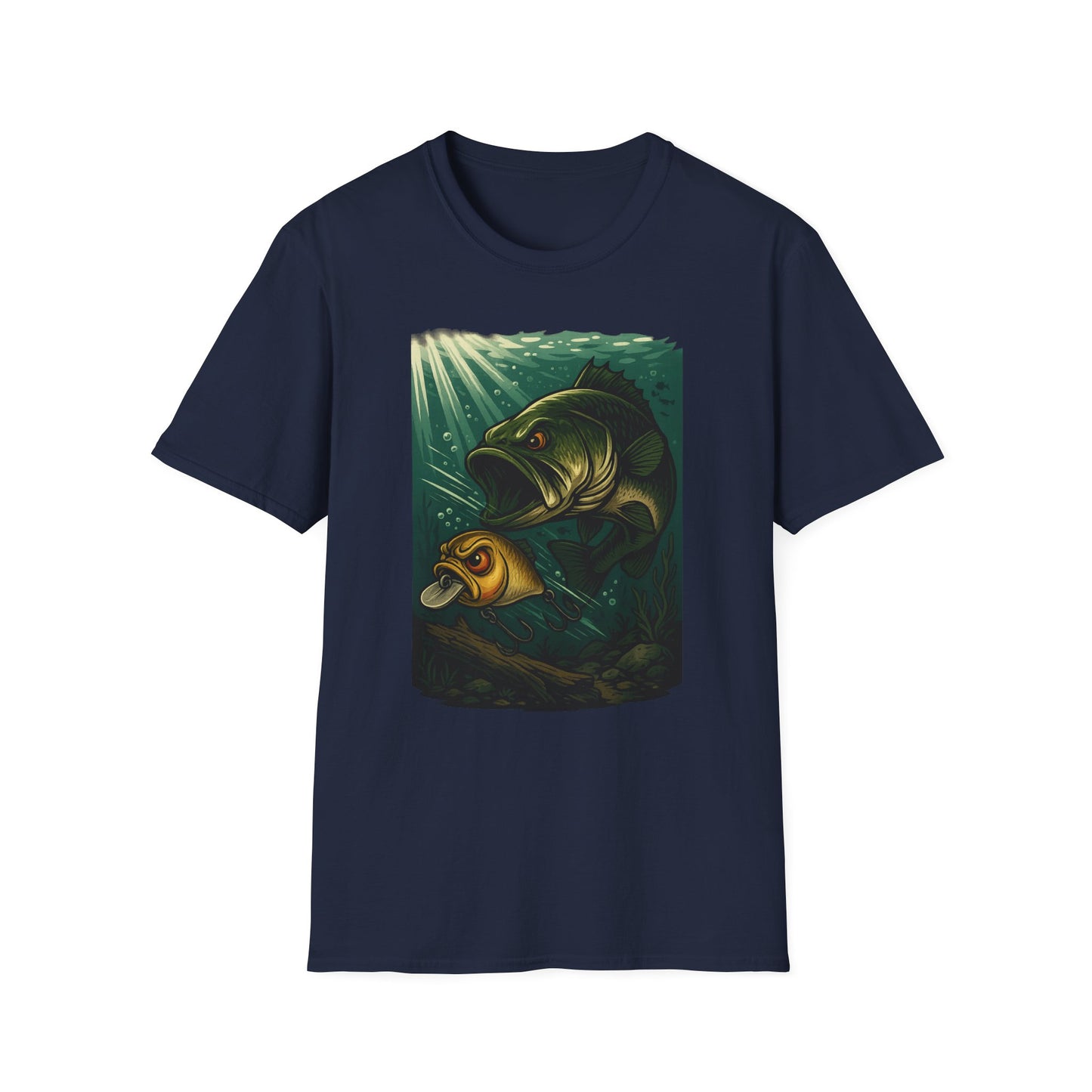 “Cranky Bass Chase – Bold Underwater Crankbait Attack Design”