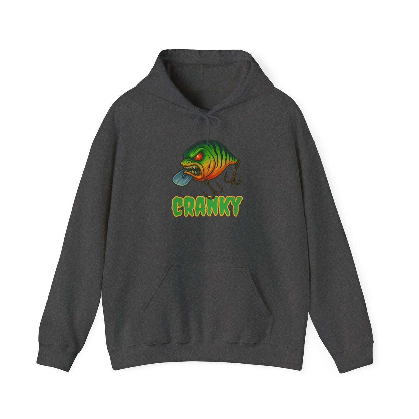 CRANKY – Angry Crankbait Fishing Hoodie (Heavyweight Bass Graphic)