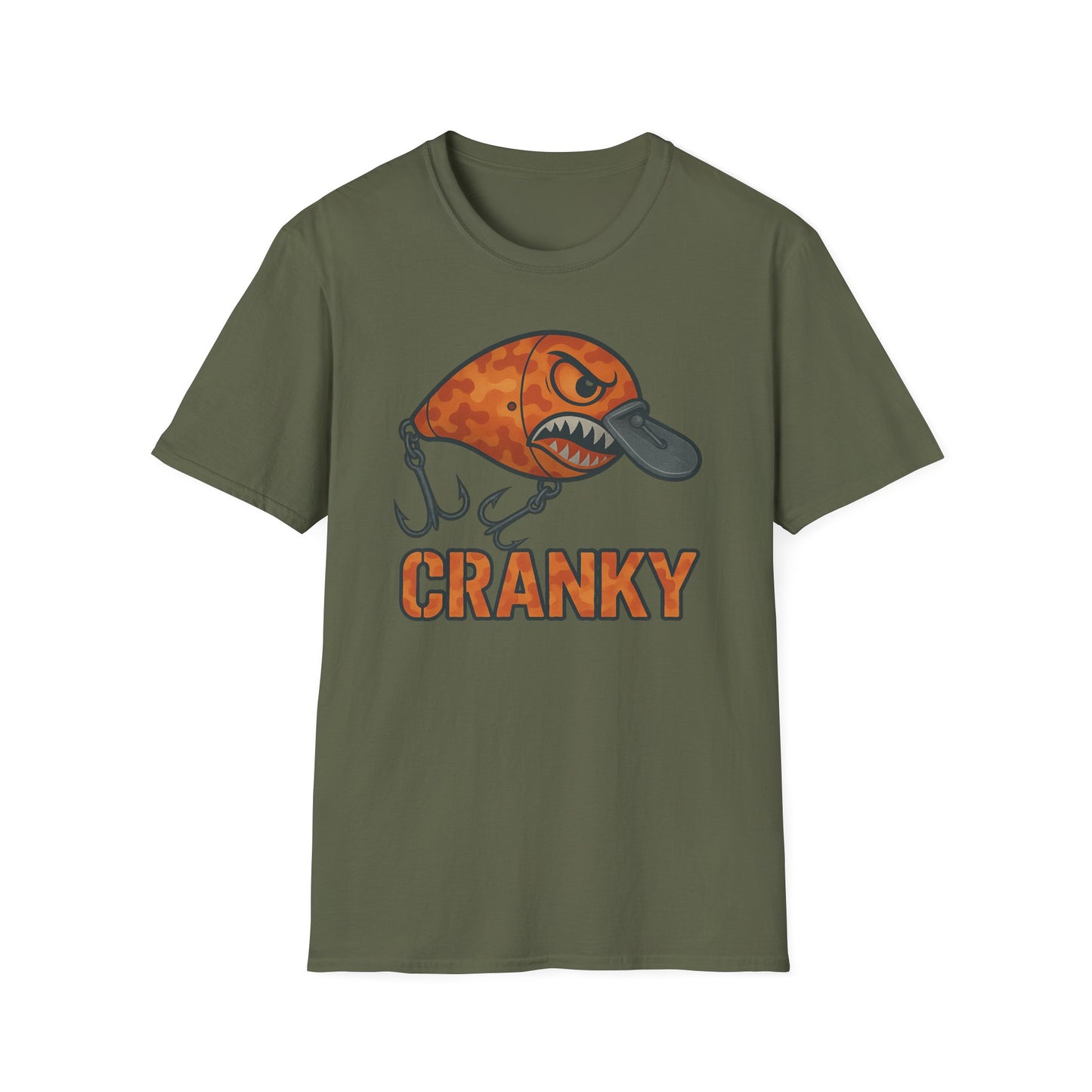 CRANKY Orange Camo Series - Crankbait Shirt – High-Heat Bass Fishing Tee - Bomber Style