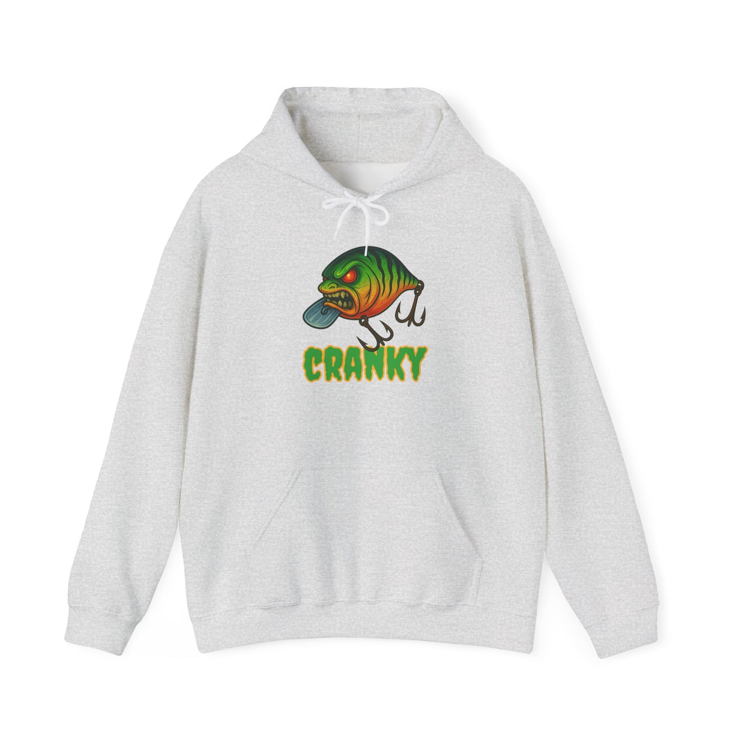 CRANKY – Angry Crankbait Fishing Hoodie (Heavyweight Bass Graphic)