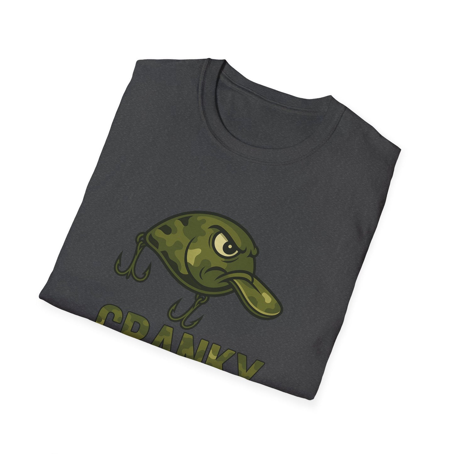 CRANKY Camo Crankbait Bass Fishing Tee – Bold Military Style Lure Design