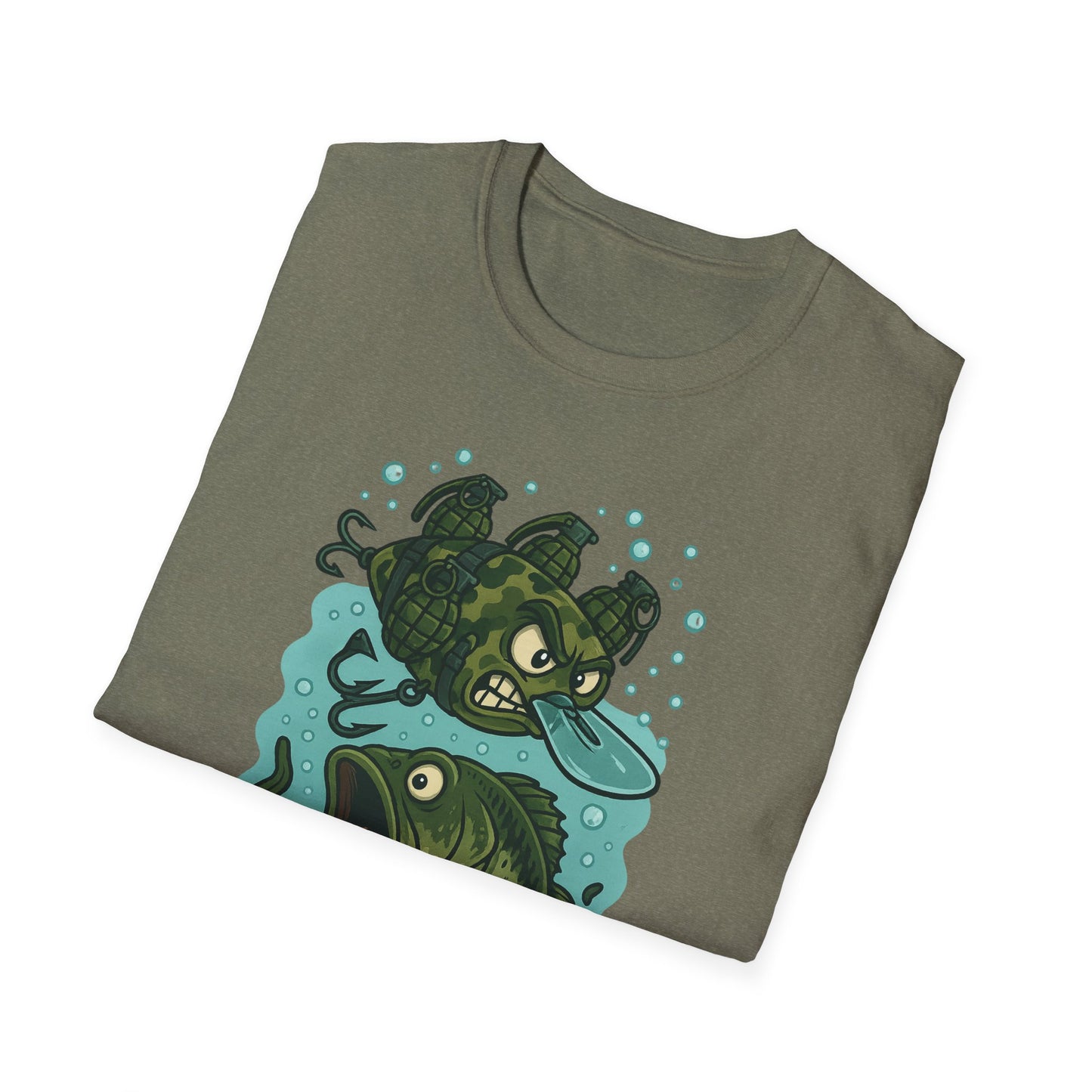 Cranky Grenade Lure Ambush Tee – Tactical Bass Fishing Cartoon Shirt