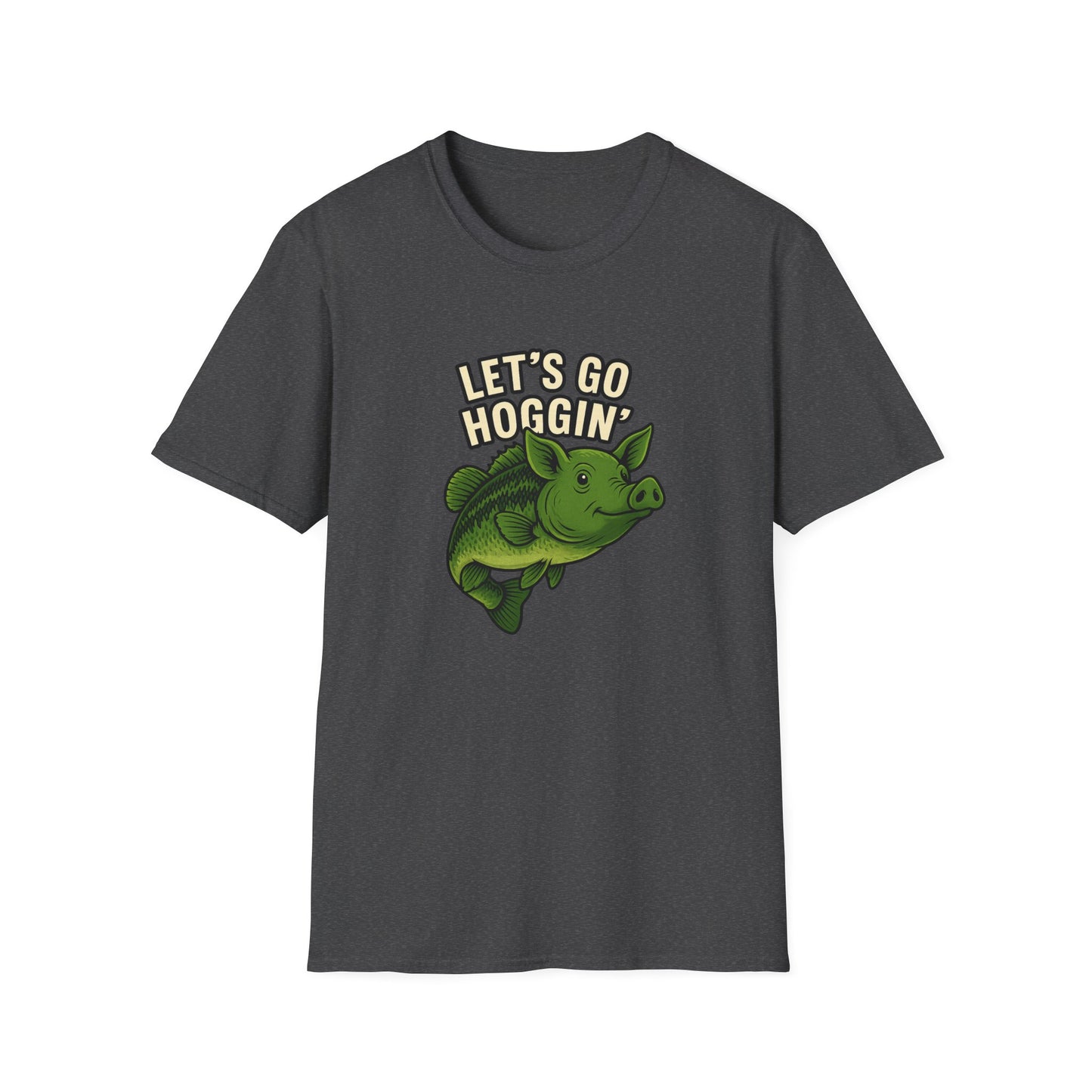 Let’s Go Hoggin’ – Funny Bass Fishing Pig Hybrid T-Shirt