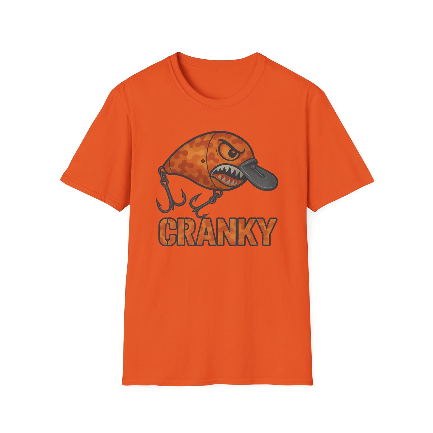 CRANKY Orange Camo Series - Crankbait Shirt – High-Heat Bass Fishing Tee - Bomber Style