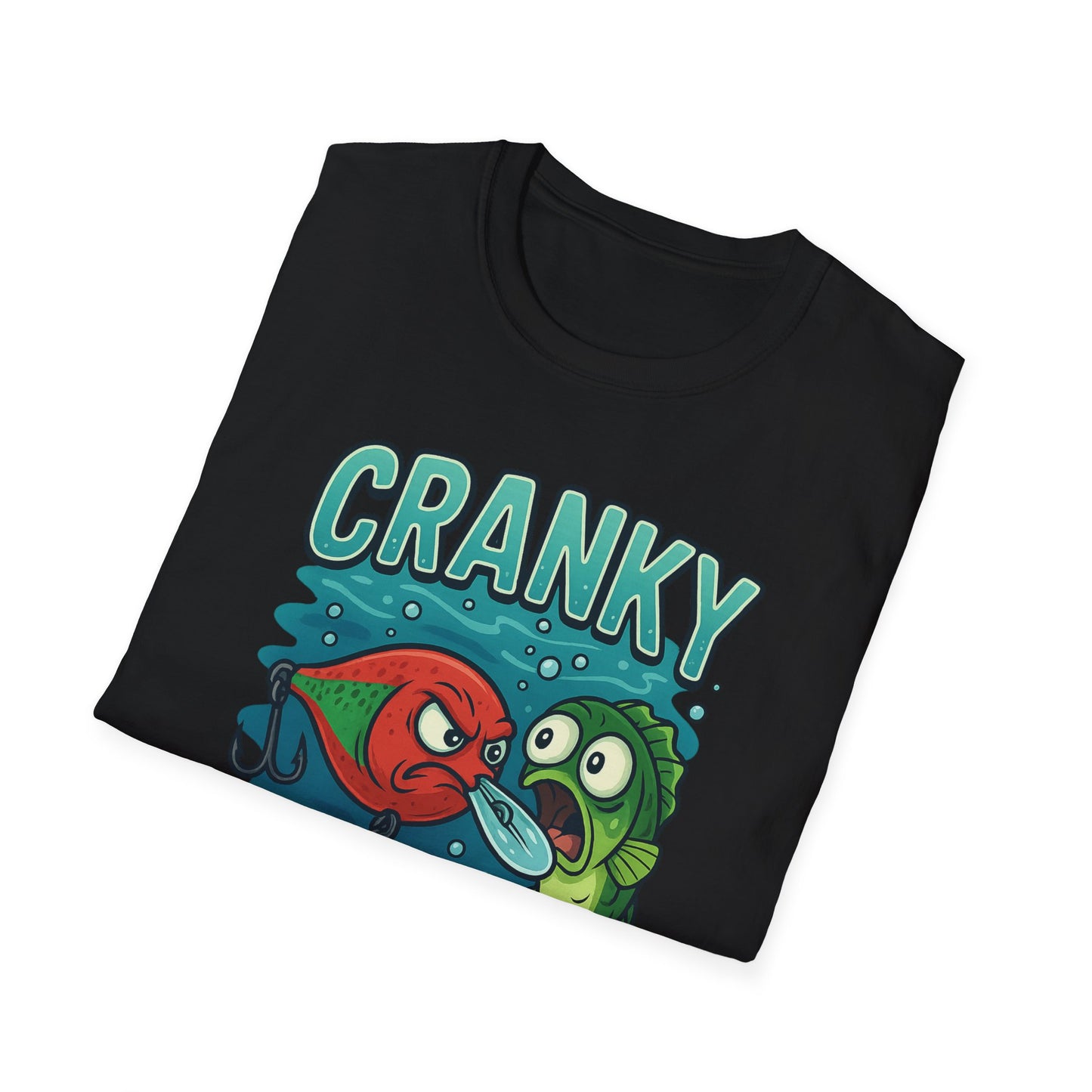 CRANKY Lure vs Bass Cartoon Tee – Underwater Showdown Fishing Shirt