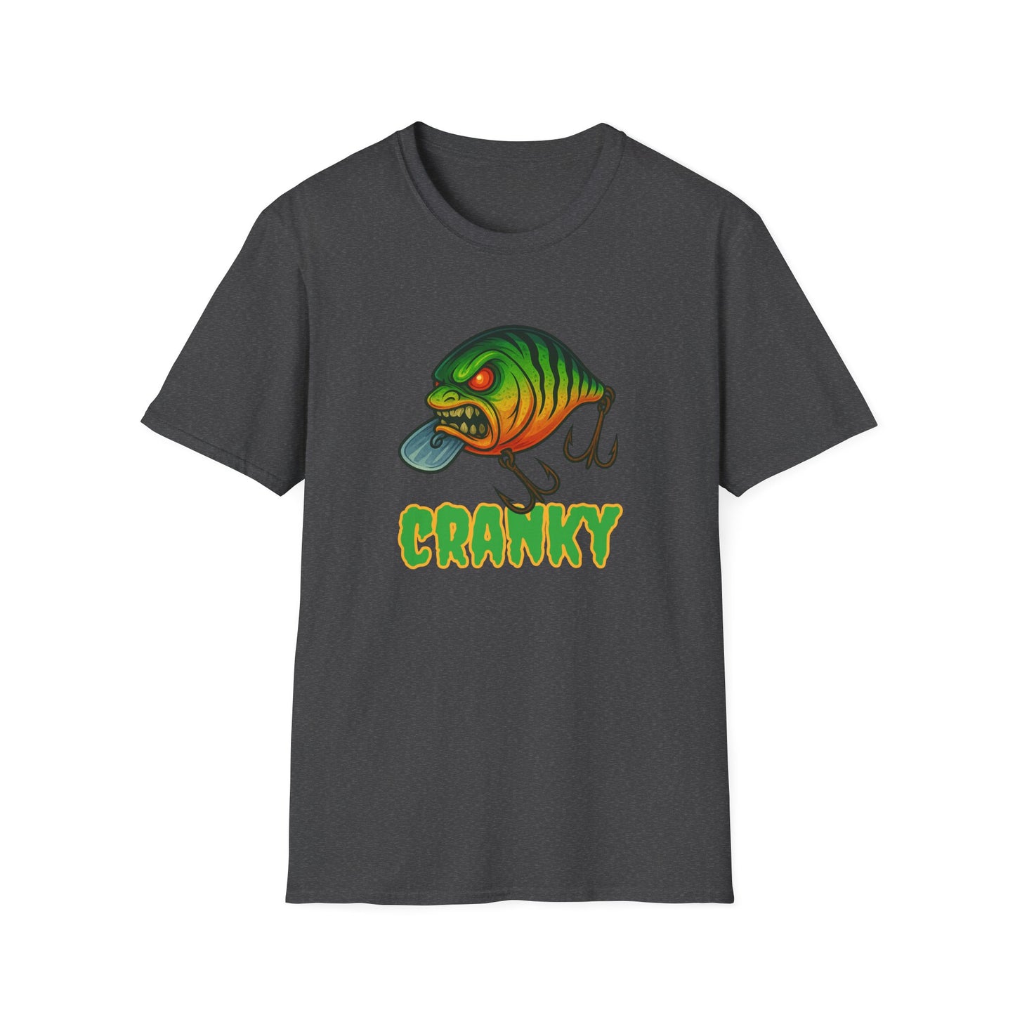 CRANKY β Angry Crankbait Fishing Tee (Glow-Inspired Graphic)