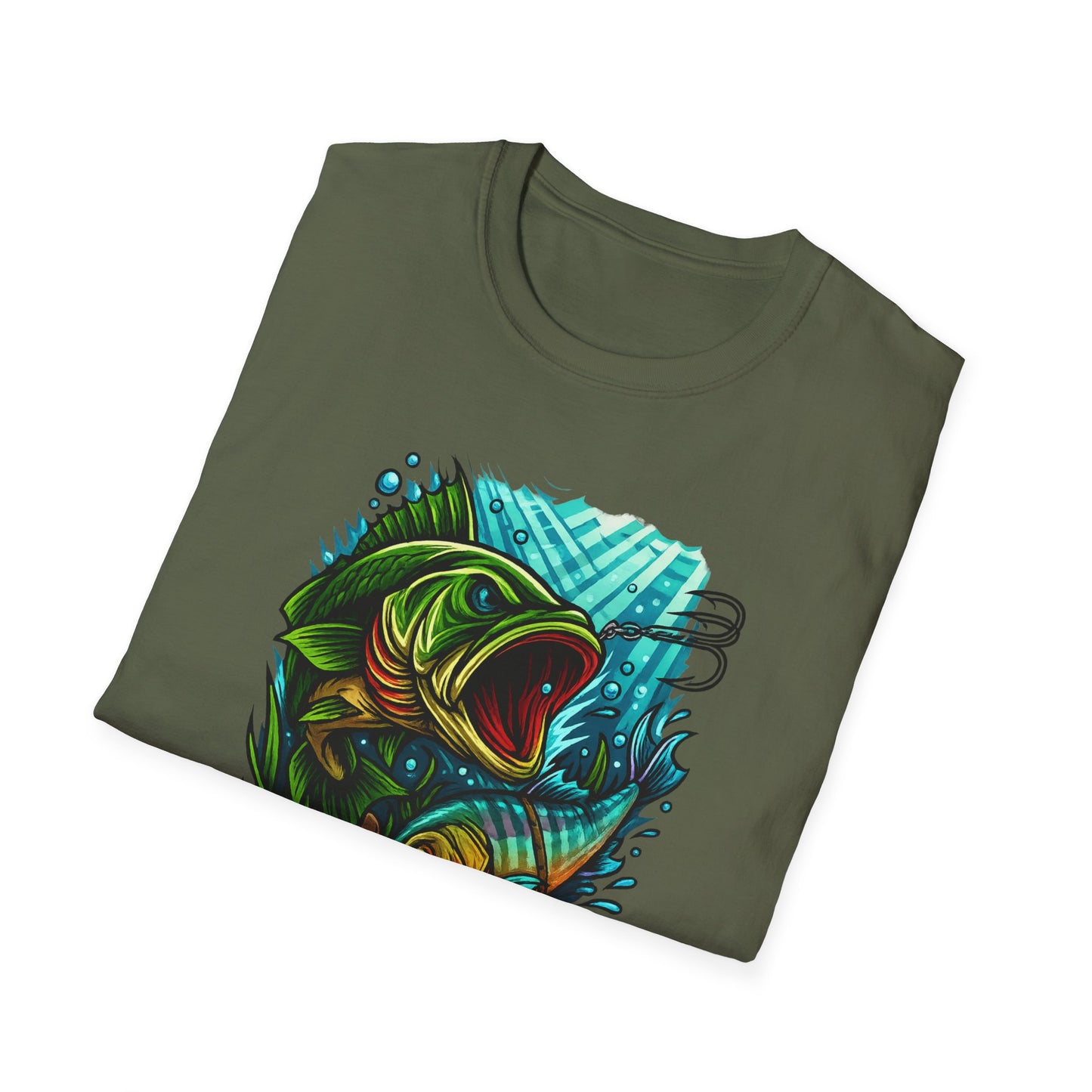 Hooked Fury – Vivid Underwater Bass Strike Fishing Shirt - Glidebait fishing