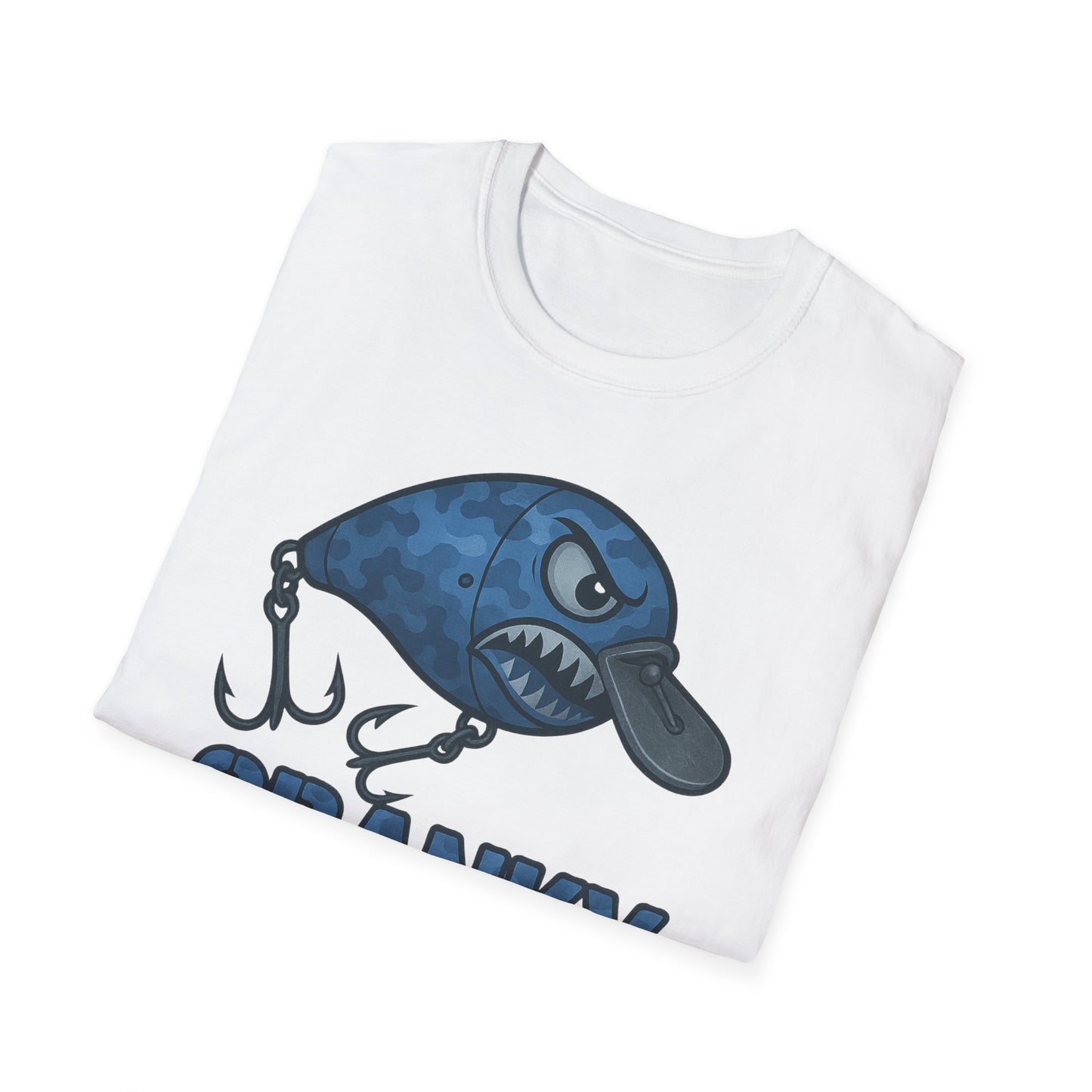 CRANKY Blue Camo Series Crankbait Shirt – Cold-Blooded Bass Fishing Tee - Bomber Style