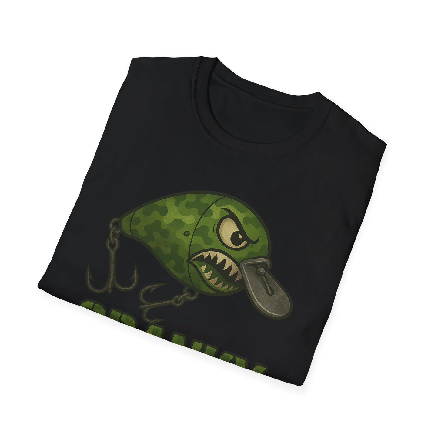 CRANKY Green Camo Crankbait Shirt – Classic Outdoor Bass Fishing Tee