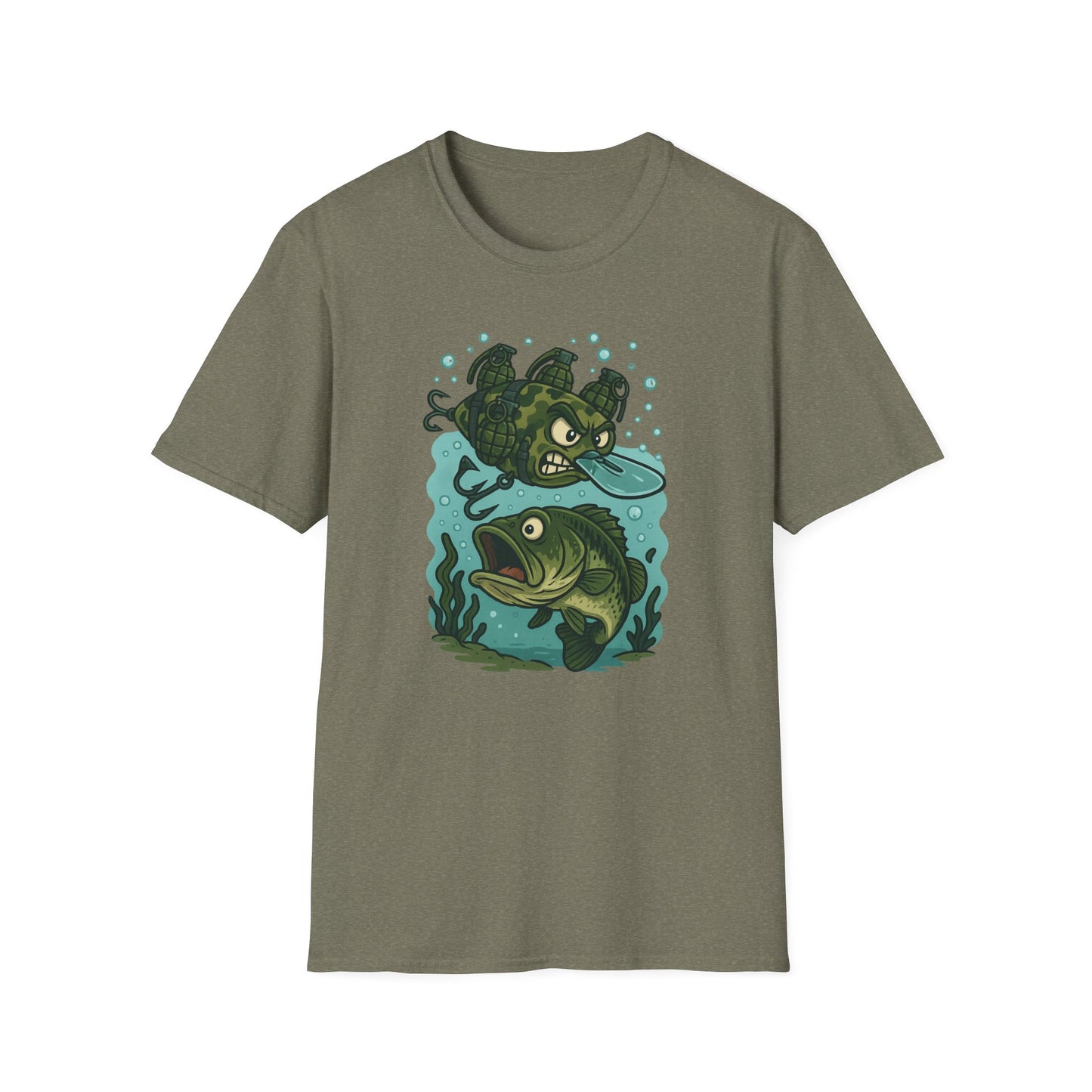 Cranky Grenade Lure Ambush Tee – Tactical Bass Fishing Cartoon Shirt