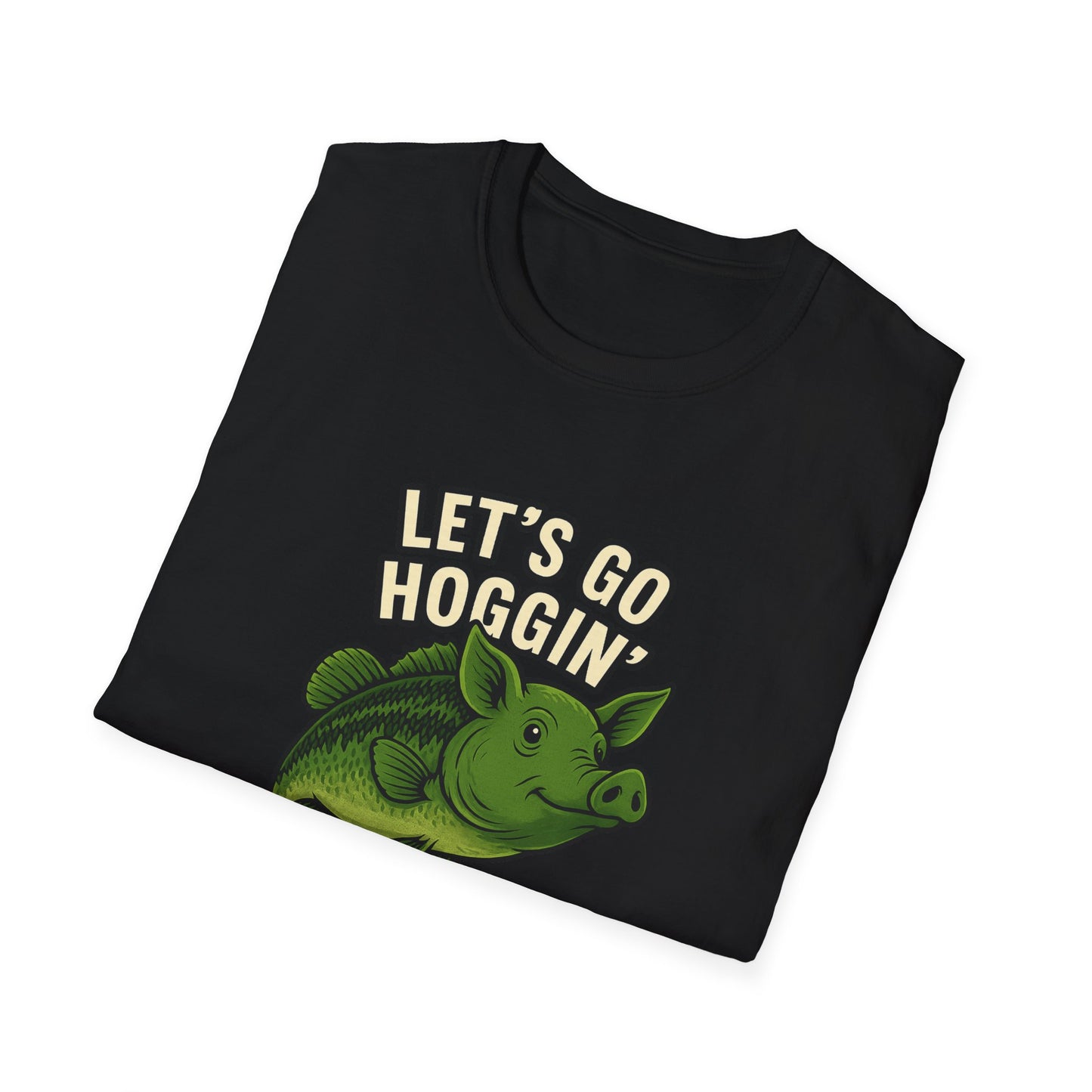 Let’s Go Hoggin’ – Funny Bass Fishing Pig Hybrid T-Shirt