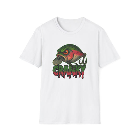 Cranky Crankbait Bass Fishing Tee – Trout Color Lure Logo