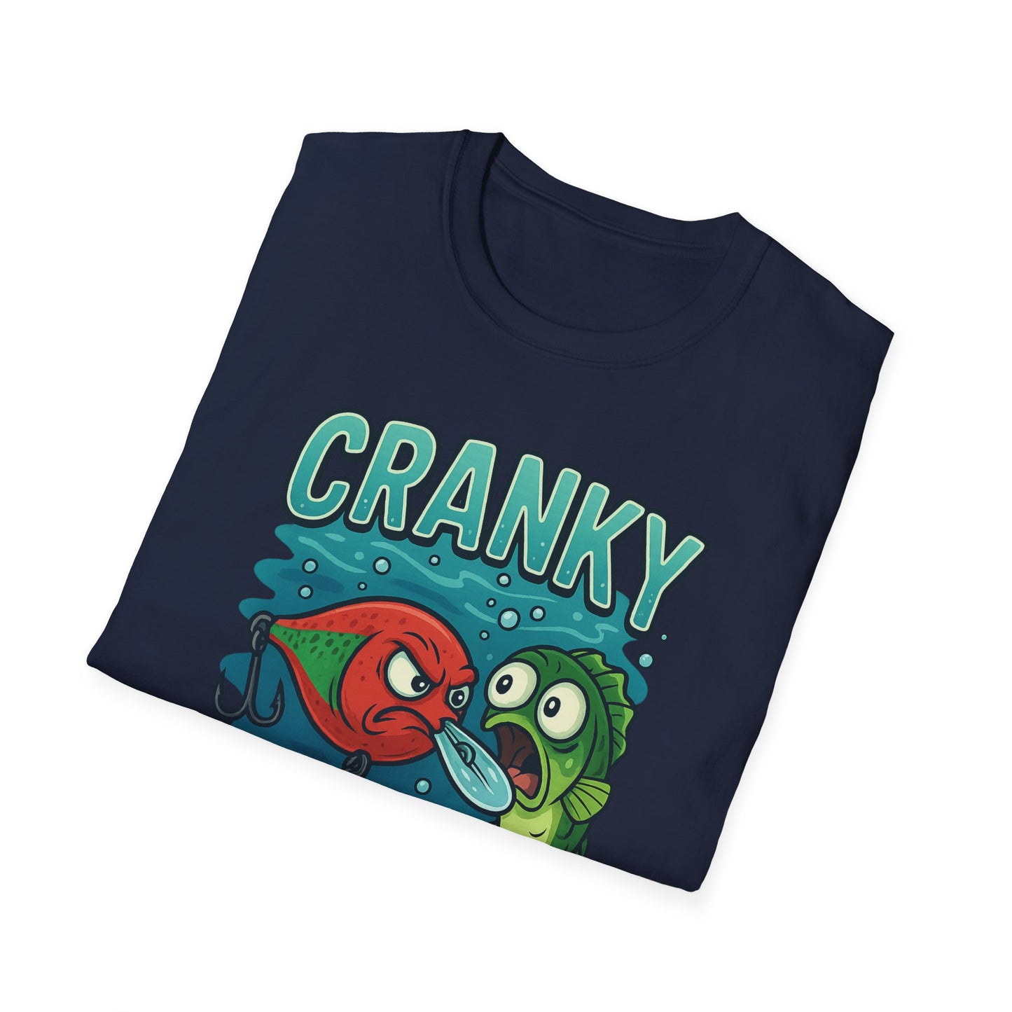 CRANKY Lure vs Bass Cartoon Tee – Underwater Showdown Fishing Shirt