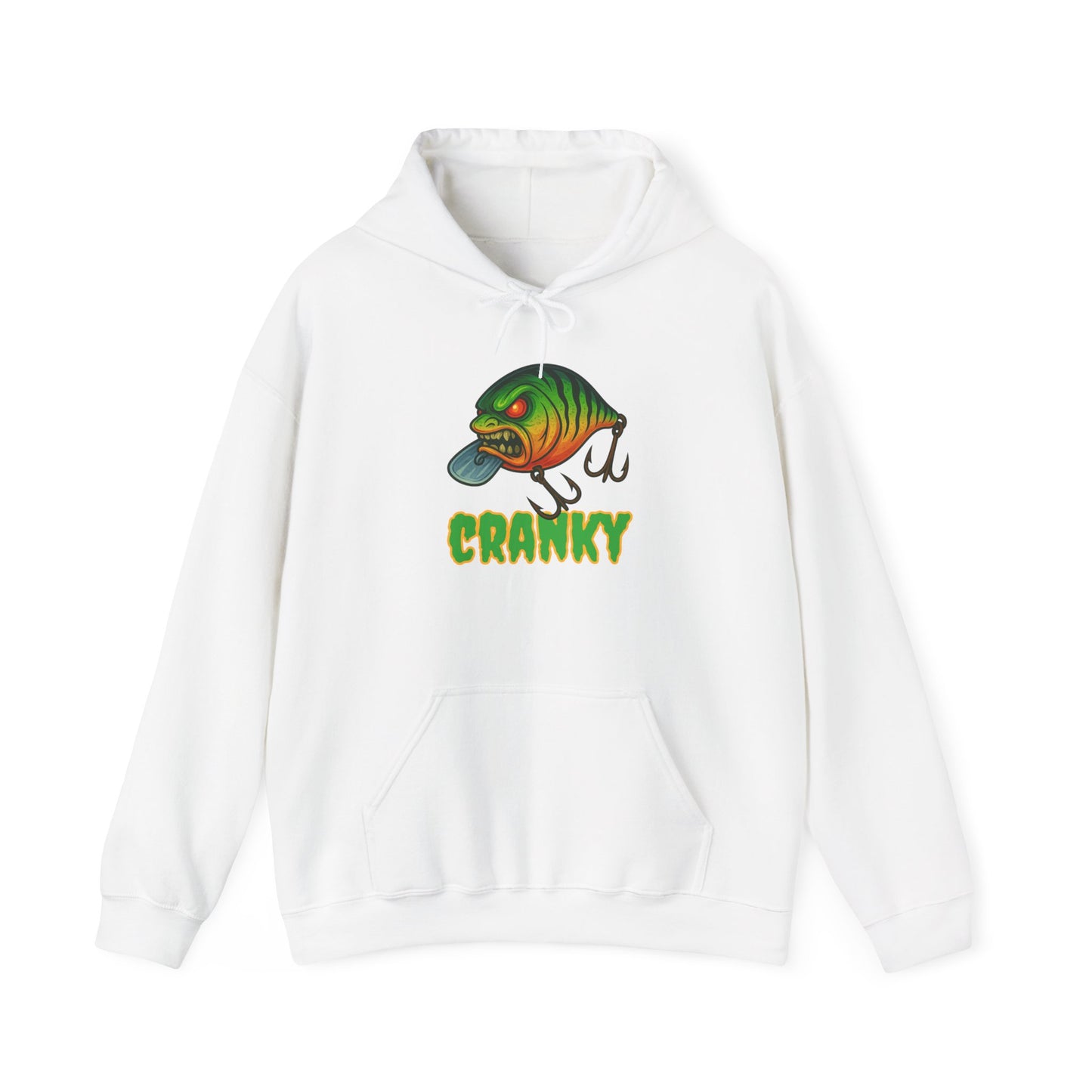 CRANKY – Angry Crankbait Fishing Hoodie (Heavyweight Bass Graphic)