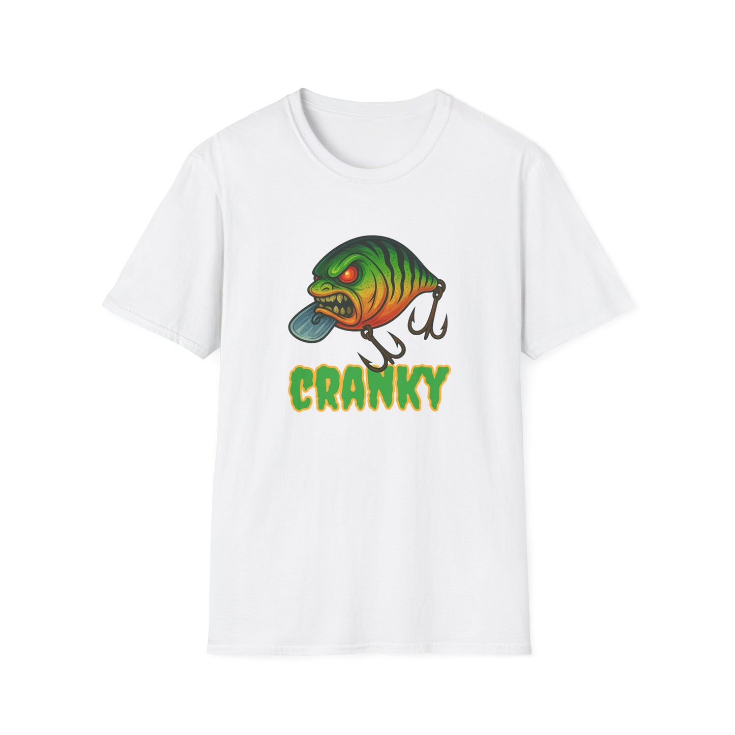 CRANKY β Angry Crankbait Fishing Tee (Glow-Inspired Graphic)