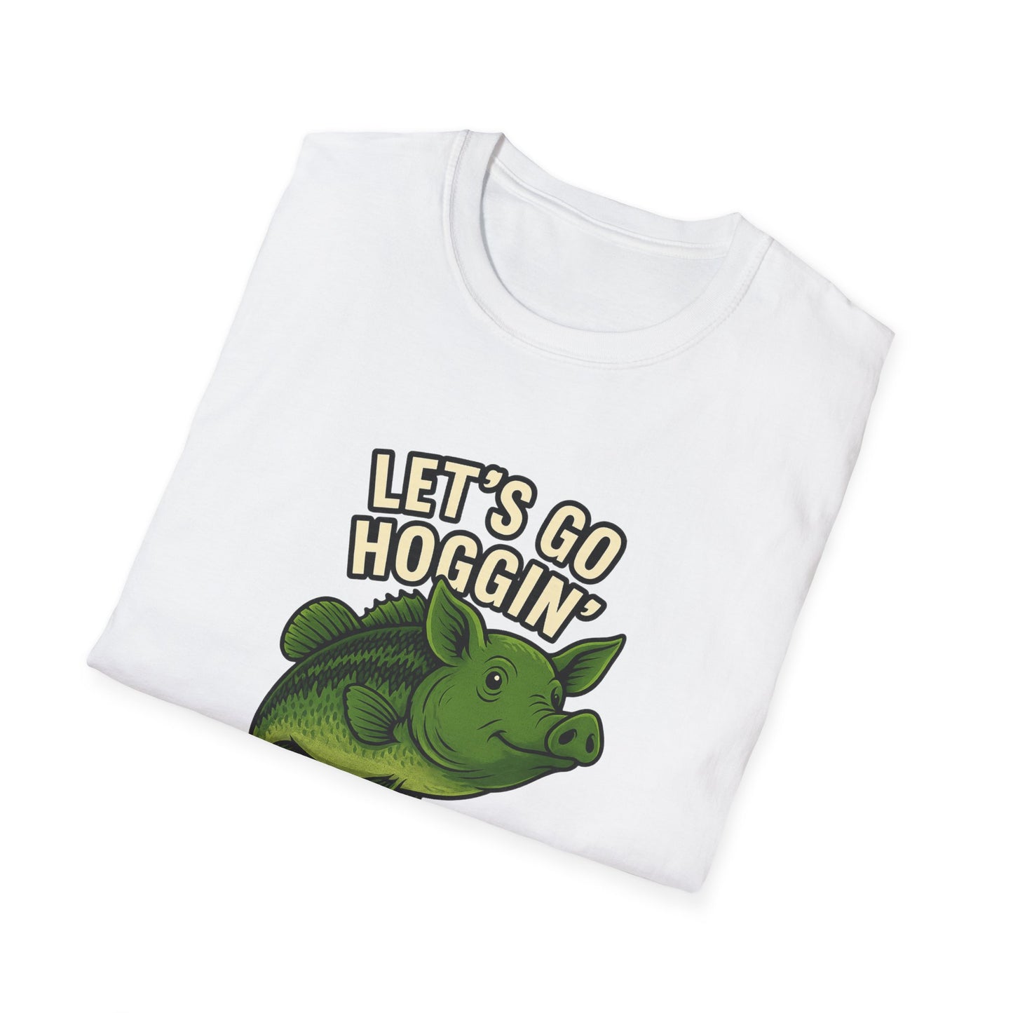 Let’s Go Hoggin’ – Funny Bass Fishing Pig Hybrid T-Shirt