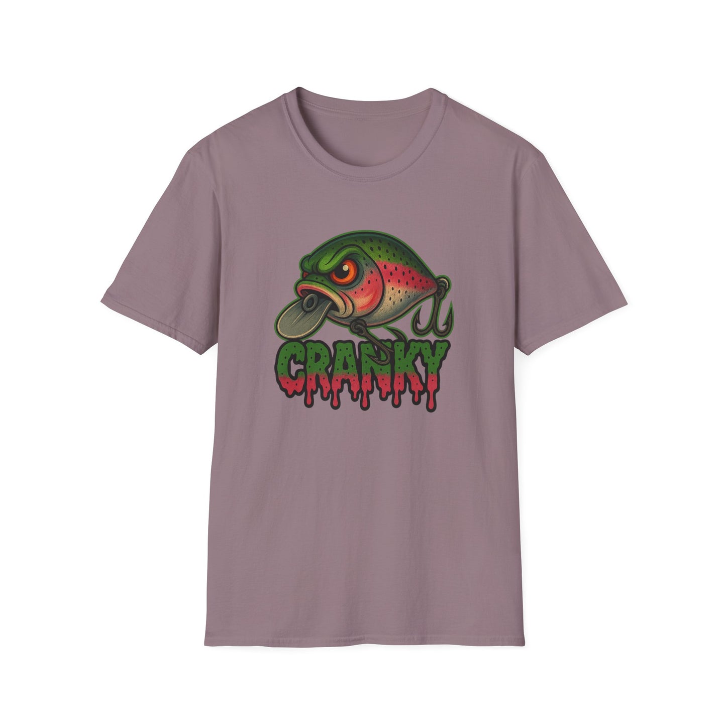 Cranky Crankbait Bass Fishing Tee – Trout Color Lure Logo