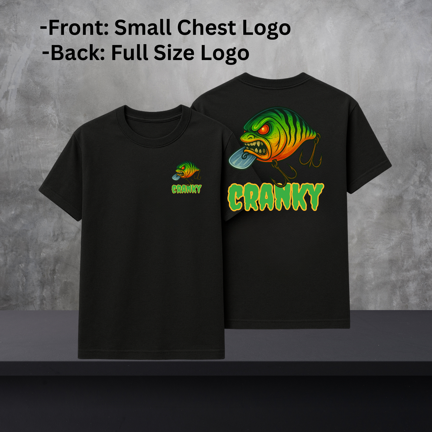 CRANKY Double Hit Tee β Front Chest Logo + Full Back Print