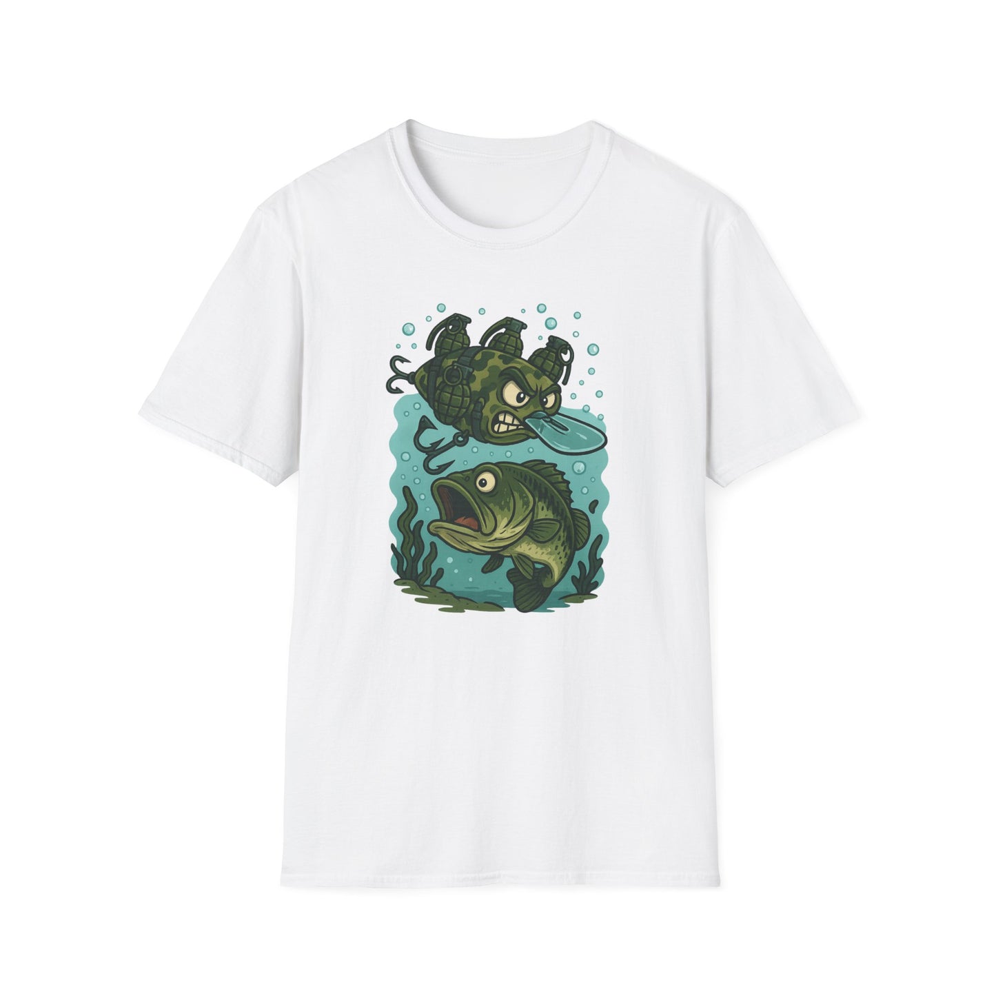 Cranky Grenade Lure Ambush Tee – Tactical Bass Fishing Cartoon Shirt