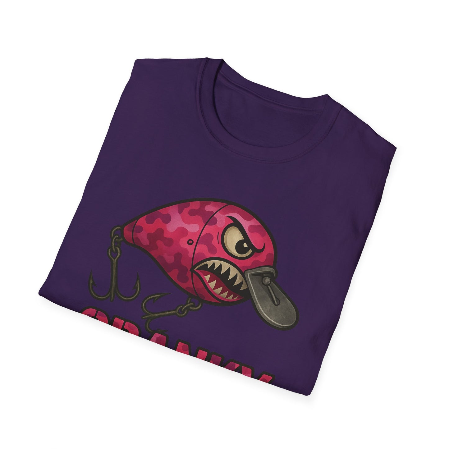CRANKY Pink Camo Series Crankbait Shirt – Bold Fishing Tee with Attitude - Bomber Style