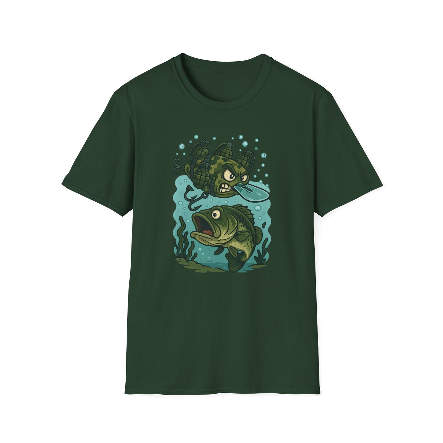 Cranky Grenade Lure Ambush Tee – Tactical Bass Fishing Cartoon Shirt