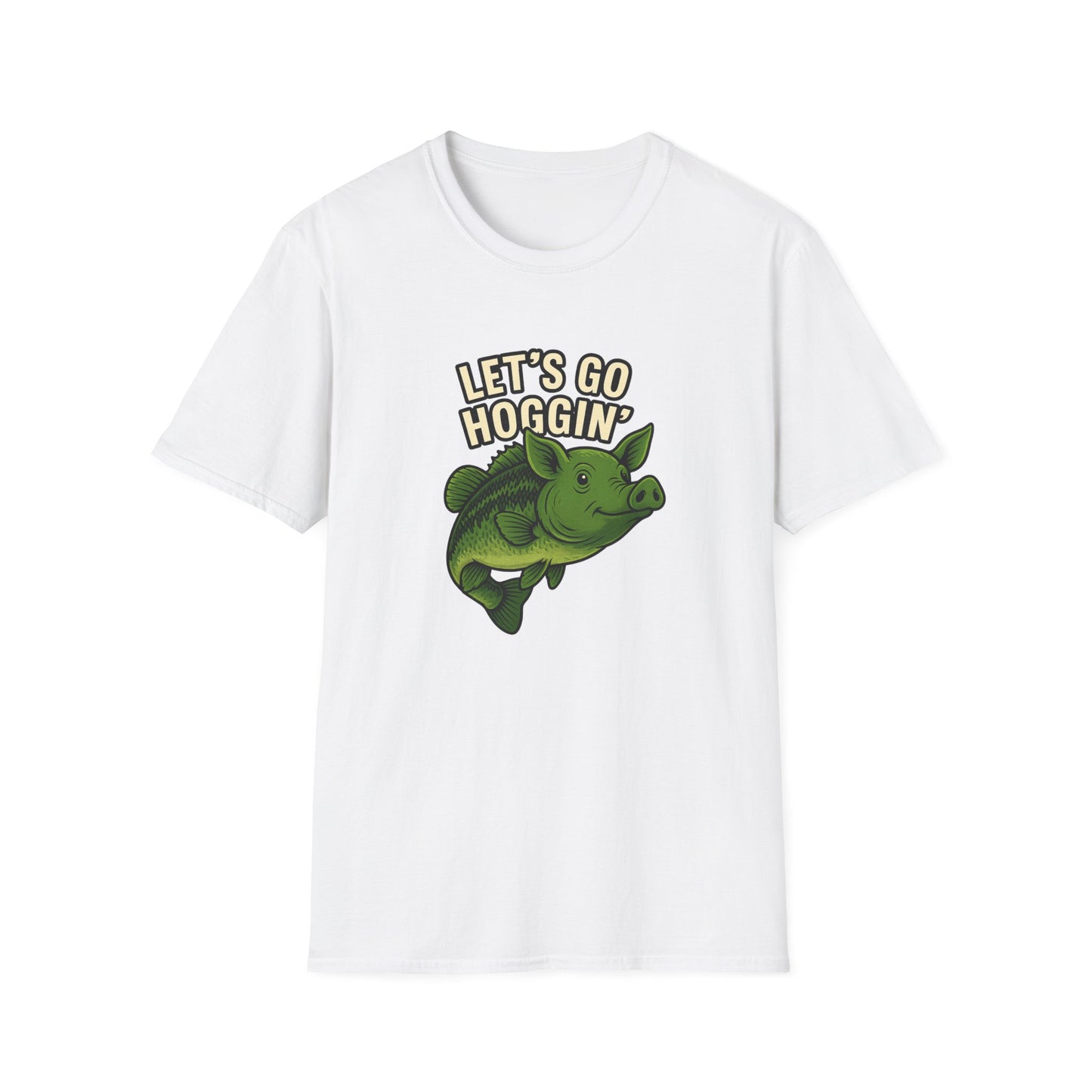 Let’s Go Hoggin’ – Funny Bass Fishing Pig Hybrid T-Shirt