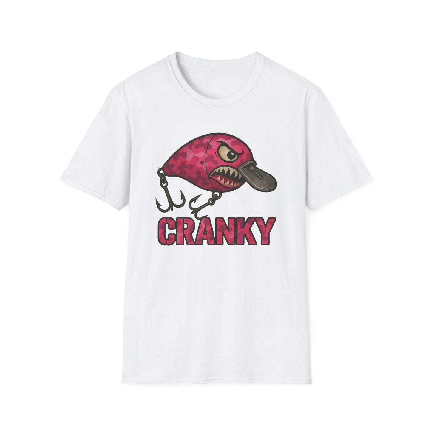 CRANKY Pink Camo Series Crankbait Shirt – Bold Fishing Tee with Attitude - Bomber Style