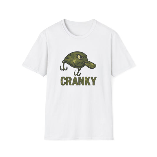 CRANKY Camo Crankbait Bass Fishing Tee – Bold Military Style Lure Design