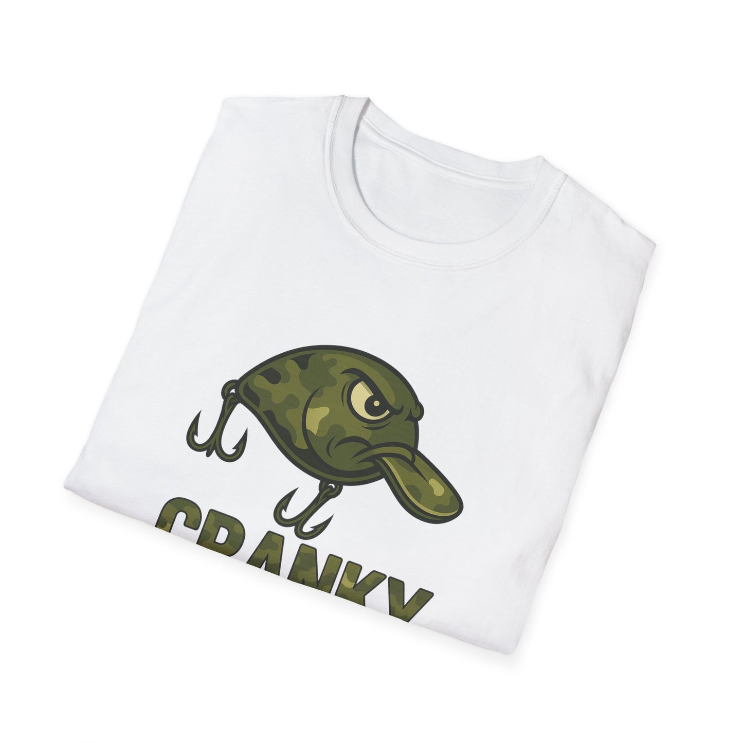 CRANKY Camo Crankbait Bass Fishing Tee – Bold Military Style Lure Design