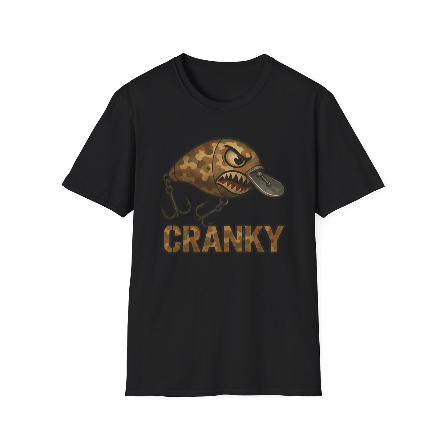 CRANKY Camo Series Crankbait Shirt – Tactical Bass Fishing Tee -Bomber Style