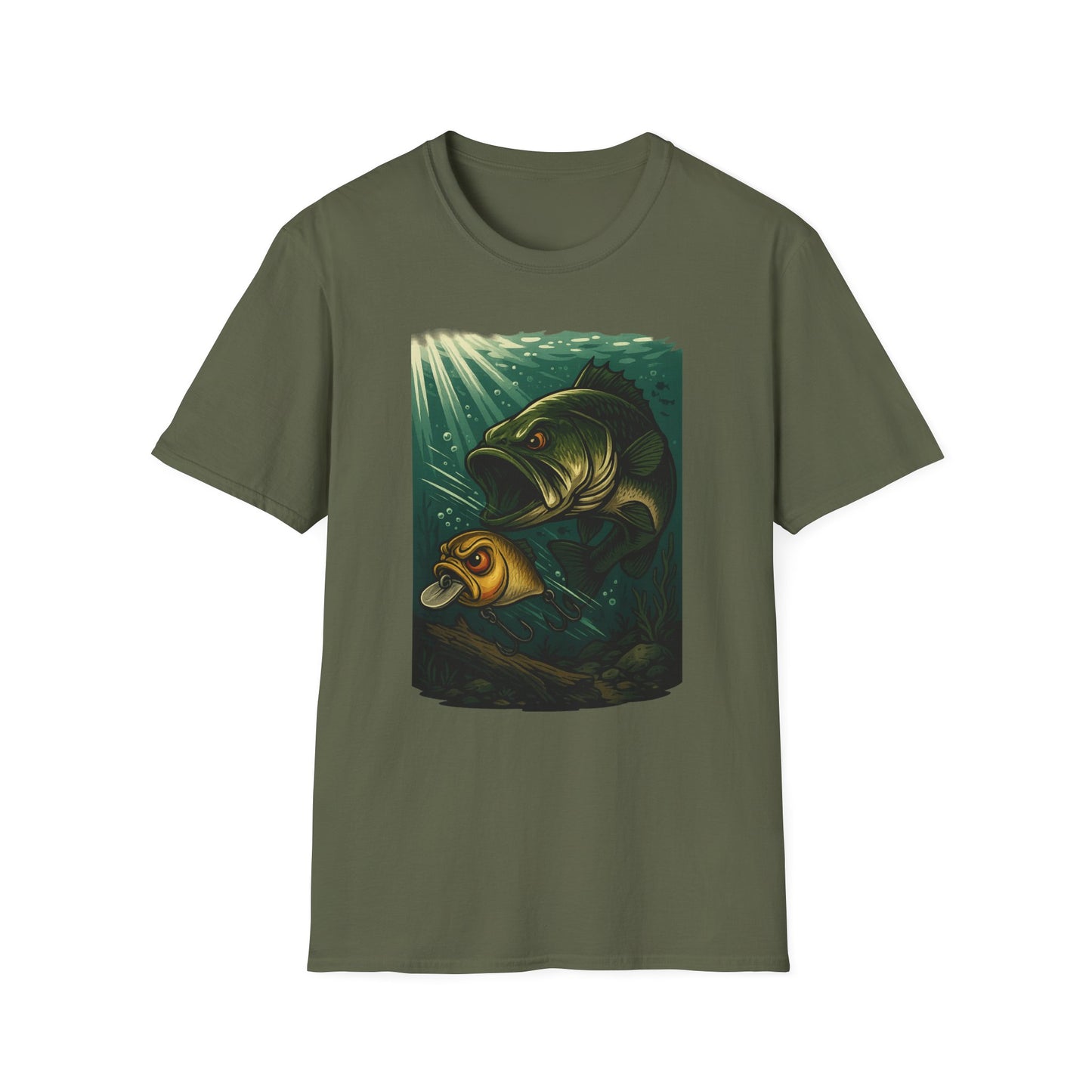 “Cranky Bass Chase – Bold Underwater Crankbait Attack Design”