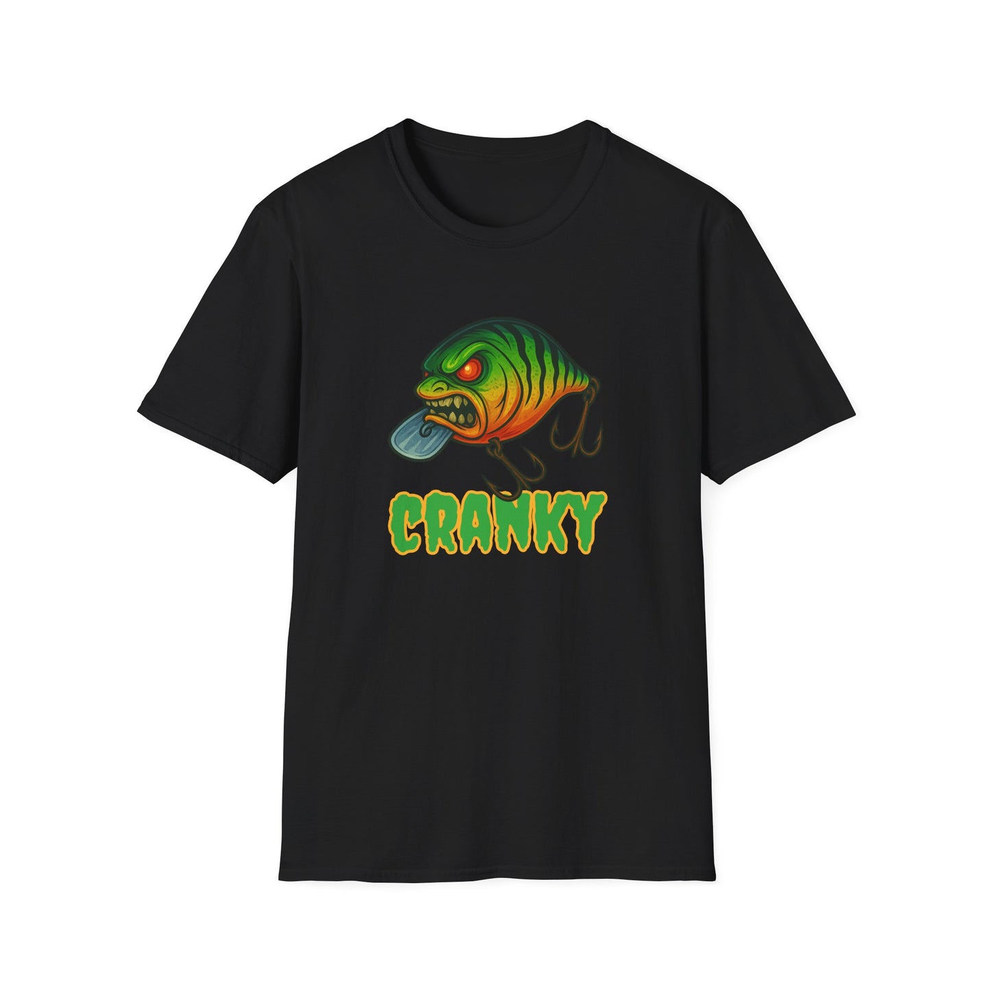 CRANKY β Angry Crankbait Fishing Tee (Glow-Inspired Graphic)
