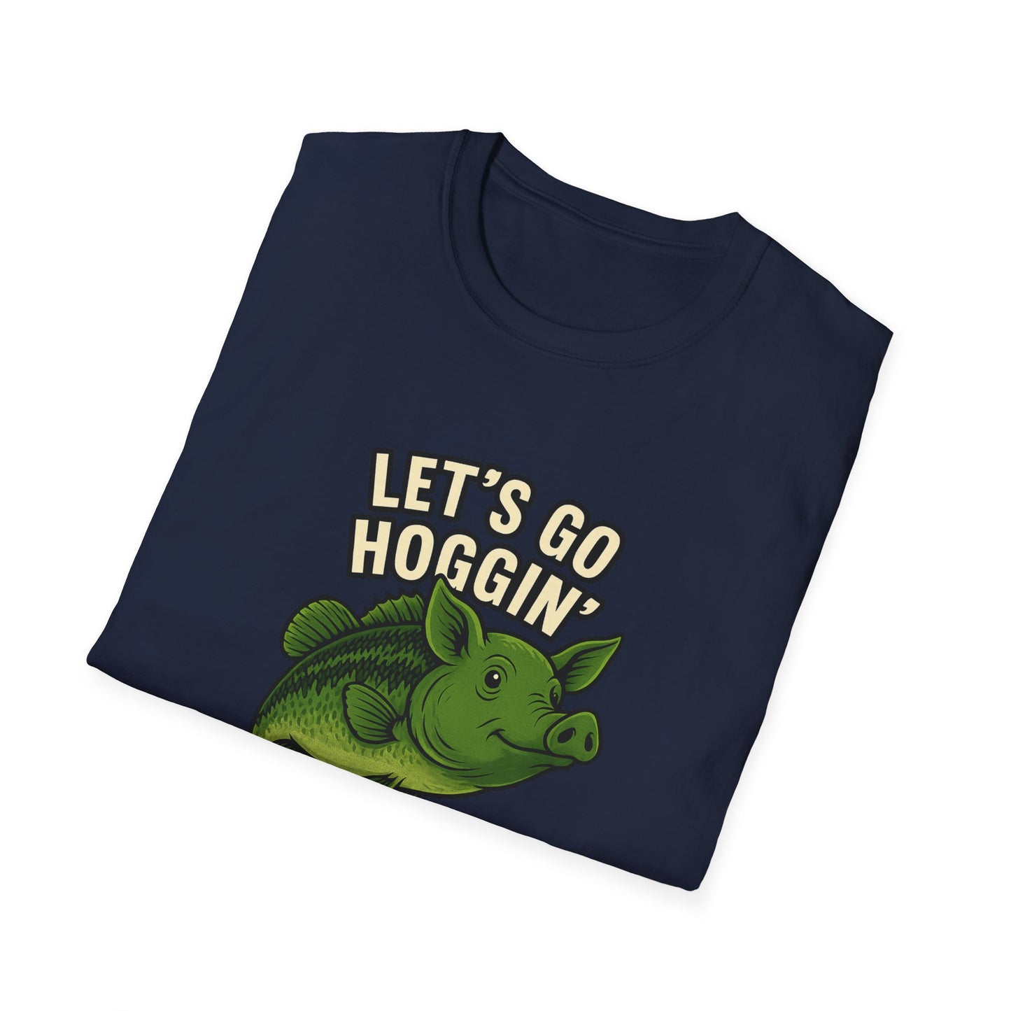 Let’s Go Hoggin’ – Funny Bass Fishing Pig Hybrid T-Shirt