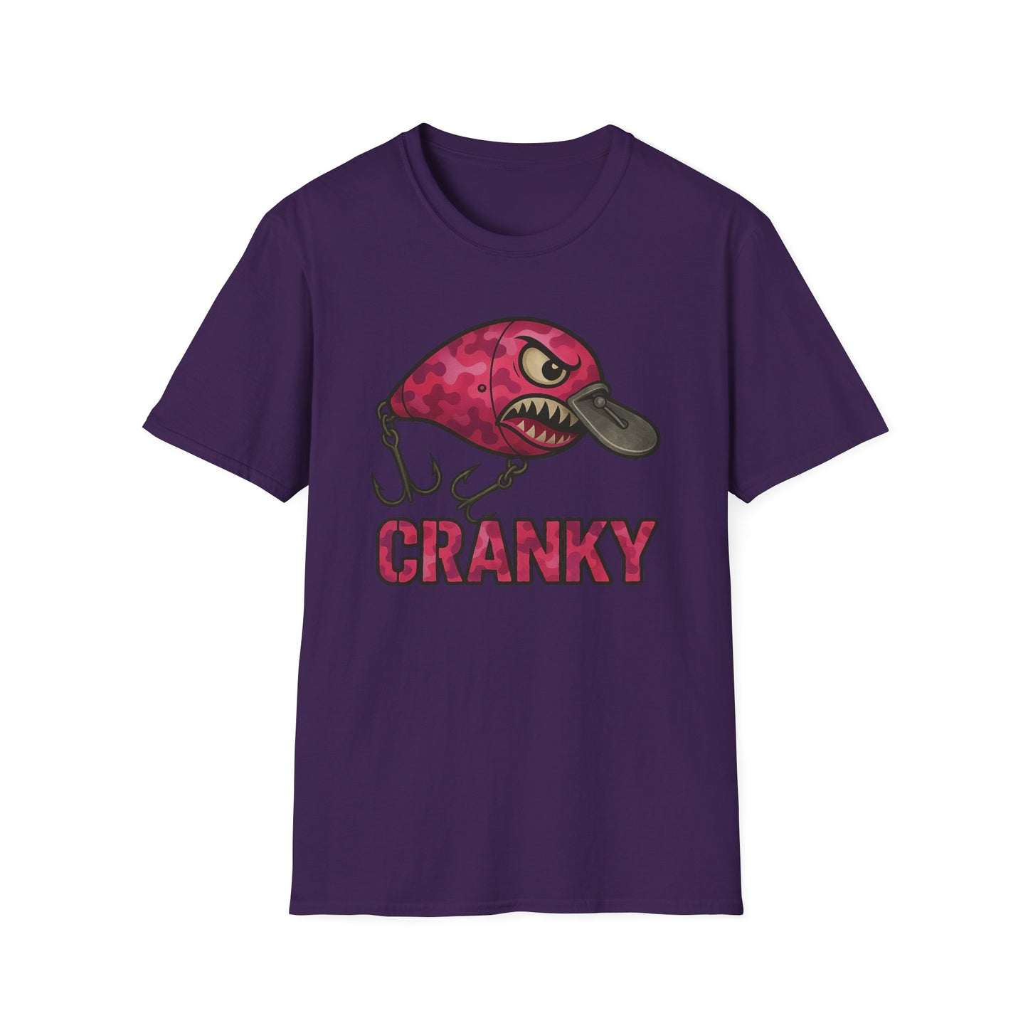 CRANKY Pink Camo Series Crankbait Shirt – Bold Fishing Tee with Attitude - Bomber Style