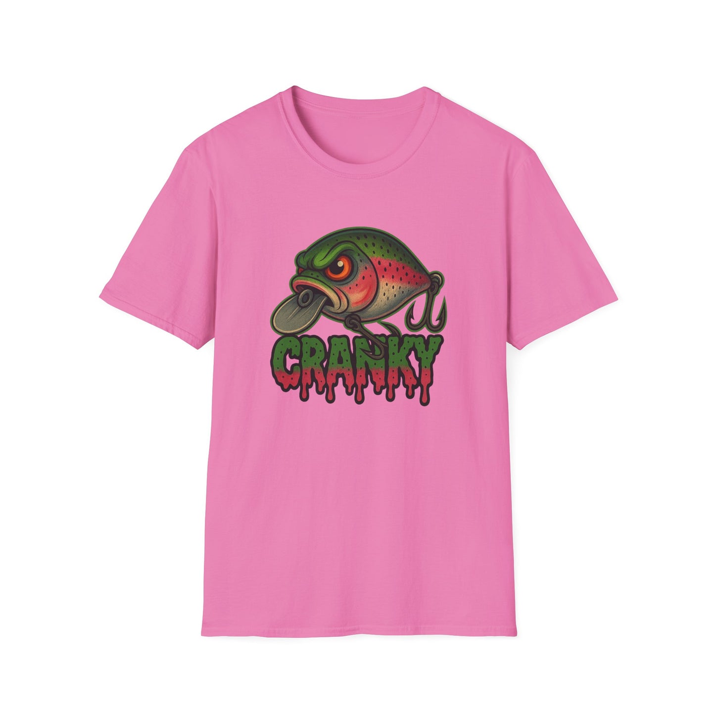 Cranky Crankbait Bass Fishing Tee – Trout Color Lure Logo