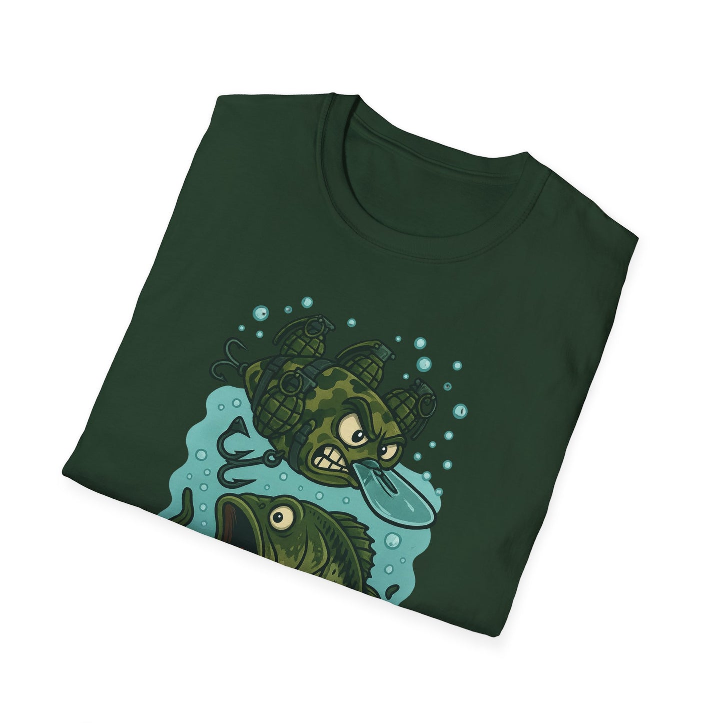 Cranky Grenade Lure Ambush Tee – Tactical Bass Fishing Cartoon Shirt