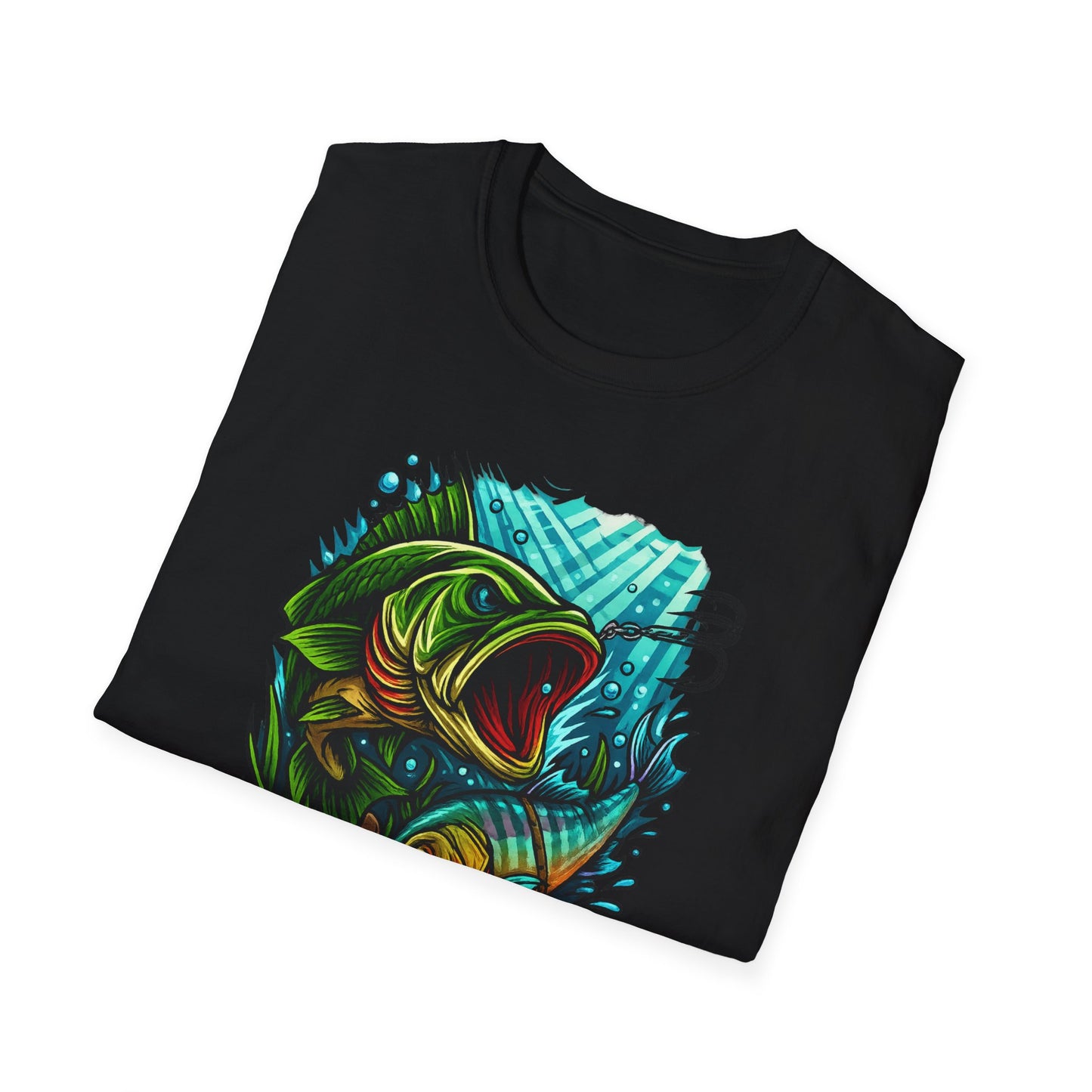 Hooked Fury – Vivid Underwater Bass Strike Fishing Shirt - Glidebait fishing