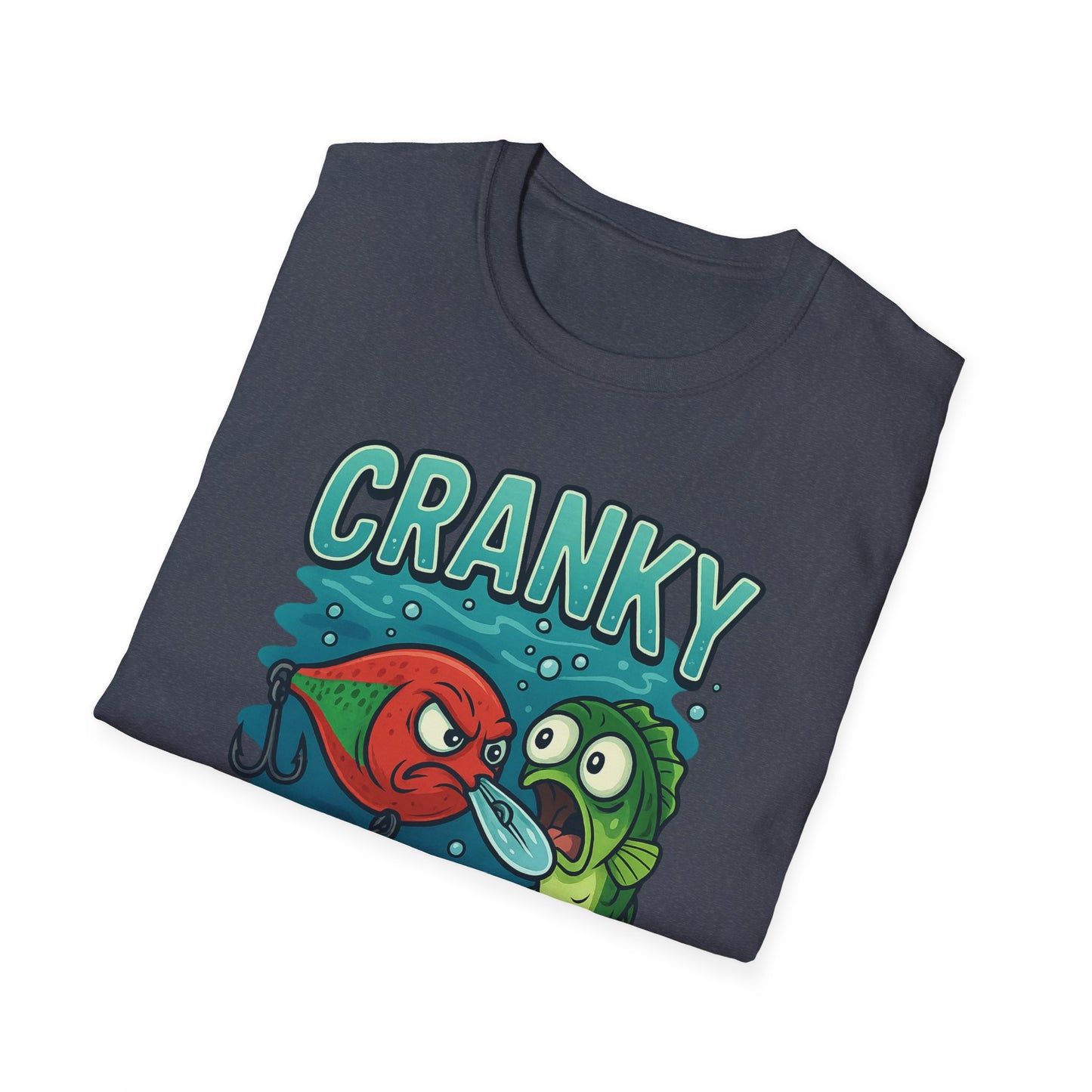 CRANKY Lure vs Bass Cartoon Tee – Underwater Showdown Fishing Shirt