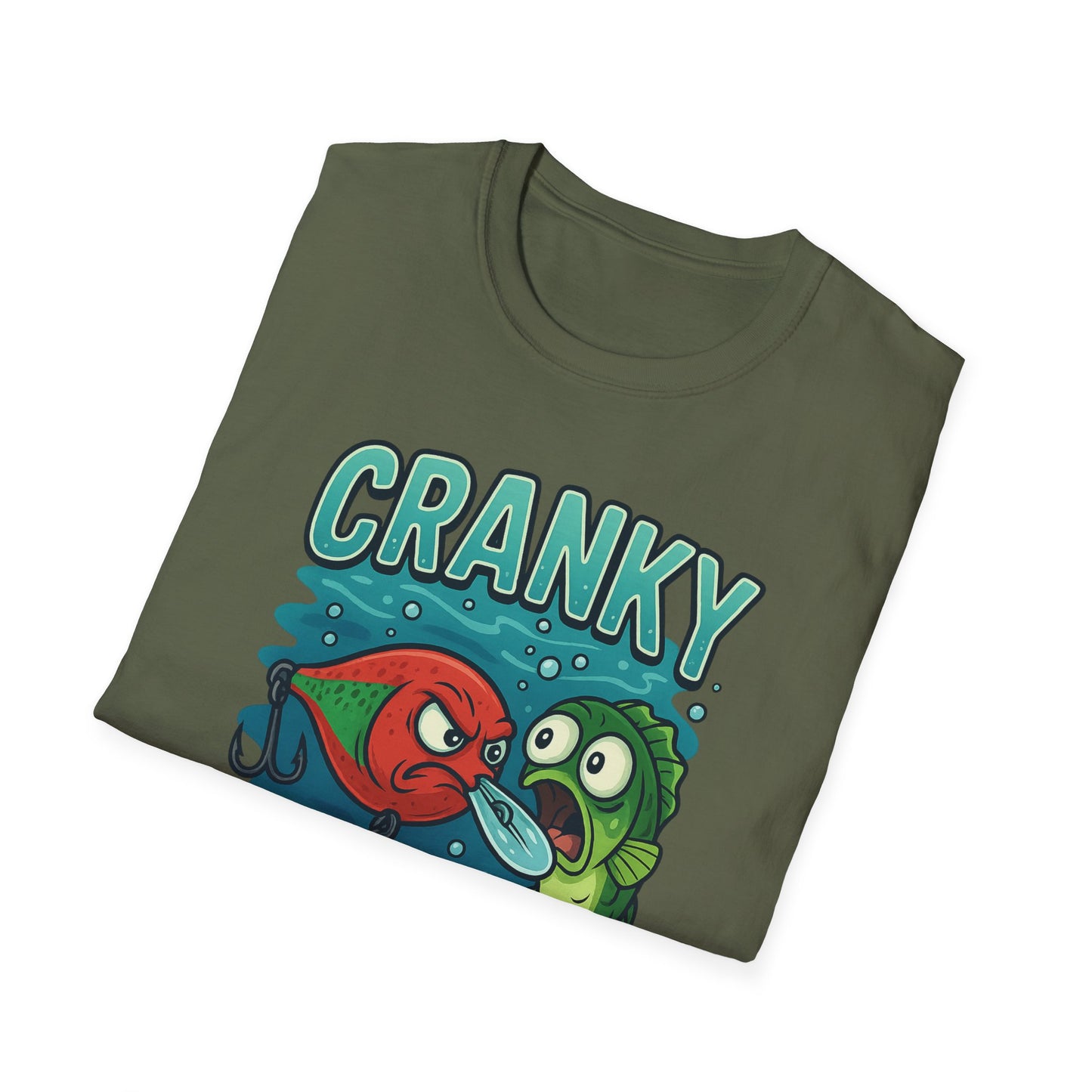 CRANKY Lure vs Bass Cartoon Tee – Underwater Showdown Fishing Shirt