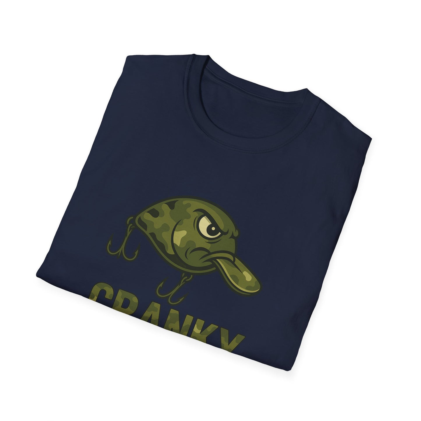 CRANKY Camo Crankbait Bass Fishing Tee – Bold Military Style Lure Design