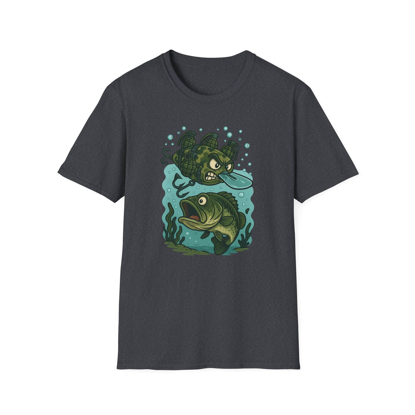 Cranky Grenade Lure Ambush Tee – Tactical Bass Fishing Cartoon Shirt