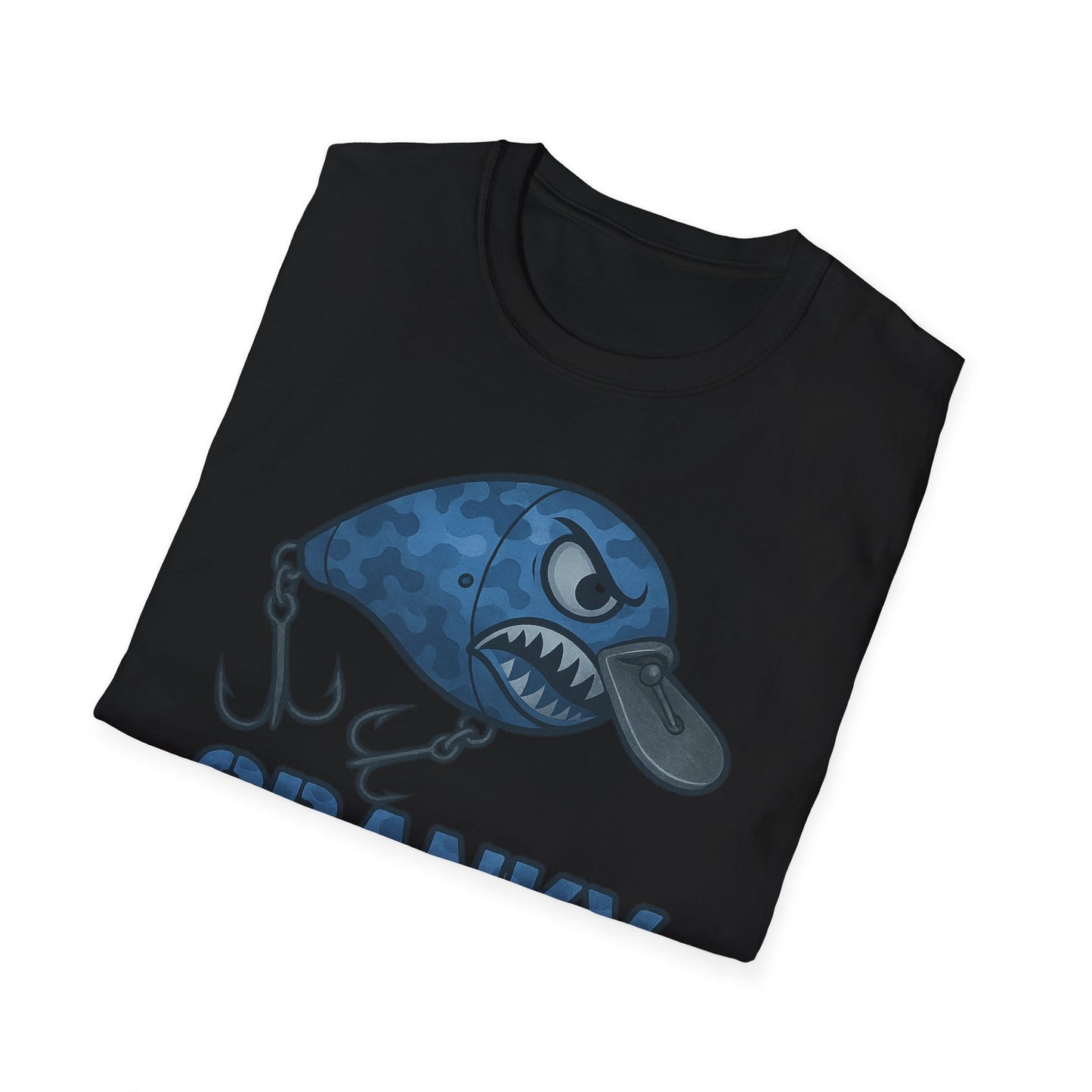 CRANKY Blue Camo Series Crankbait Shirt – Cold-Blooded Bass Fishing Tee - Bomber Style