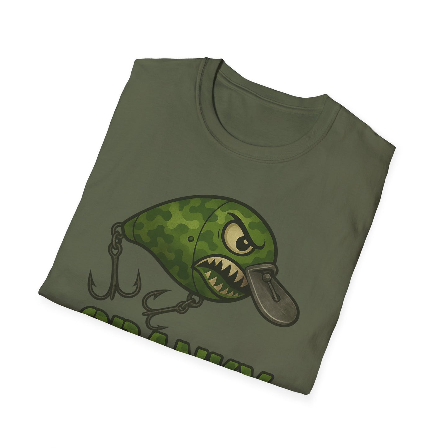 CRANKY Green Camo Crankbait Shirt – Classic Outdoor Bass Fishing Tee