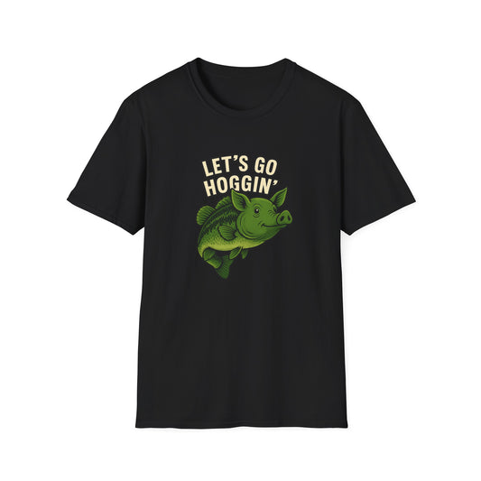 Let’s Go Hoggin’ – Funny Bass Fishing Pig Hybrid T-Shirt