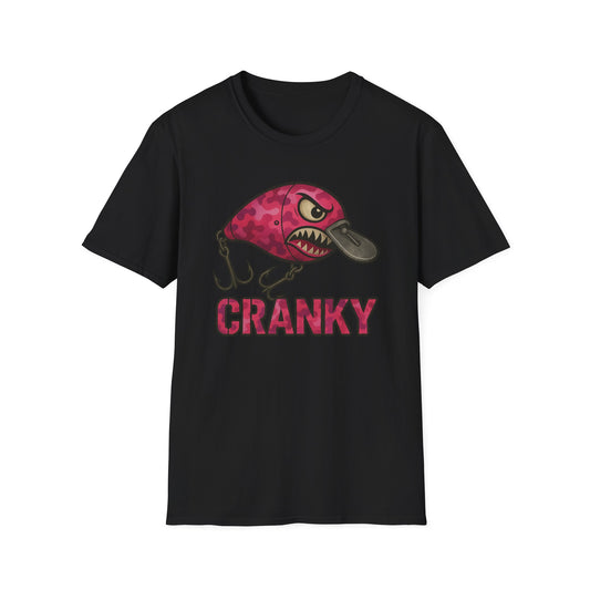 CRANKY Pink Camo Series Crankbait Shirt – Bold Fishing Tee with Attitude - Bomber Style
