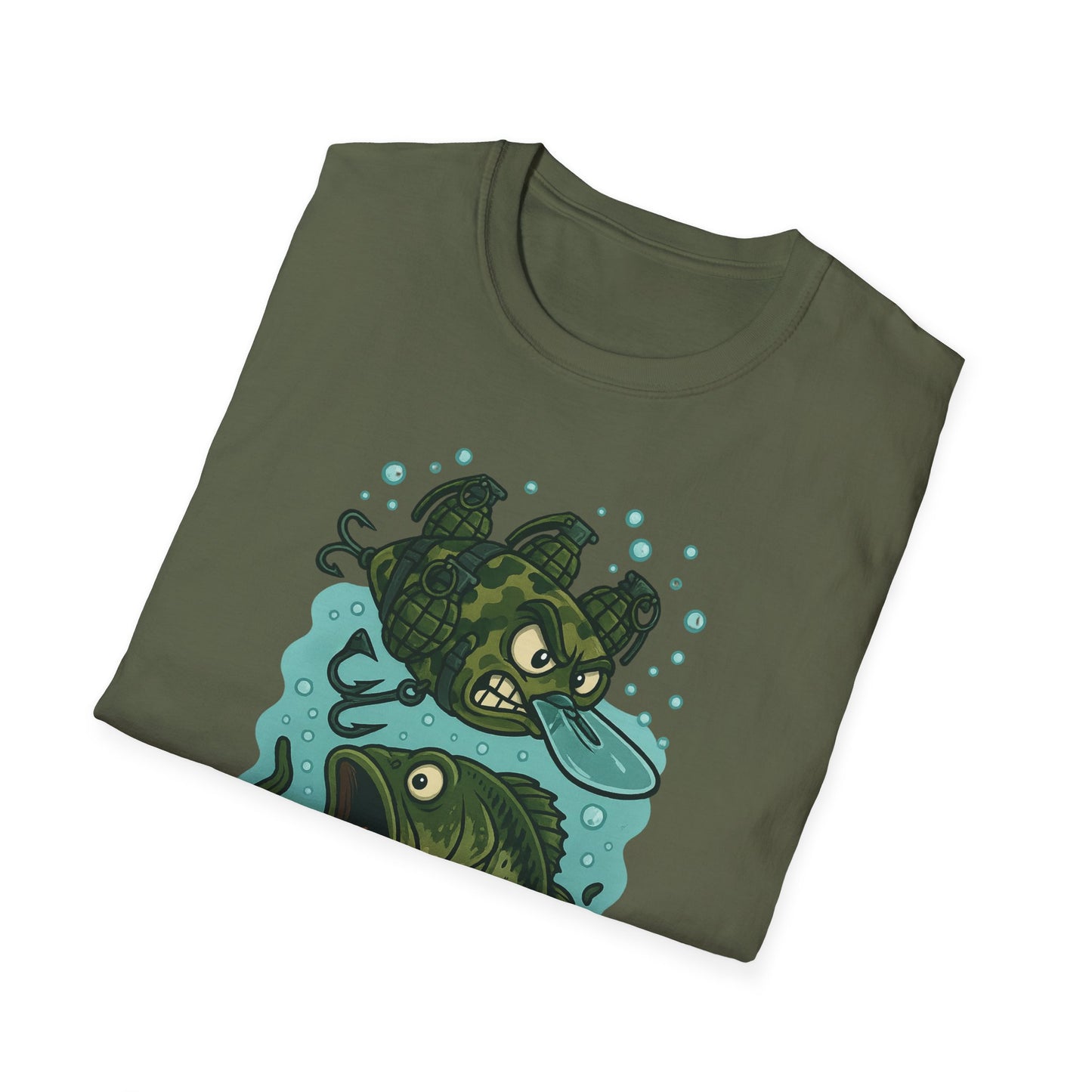 Cranky Grenade Lure Ambush Tee – Tactical Bass Fishing Cartoon Shirt