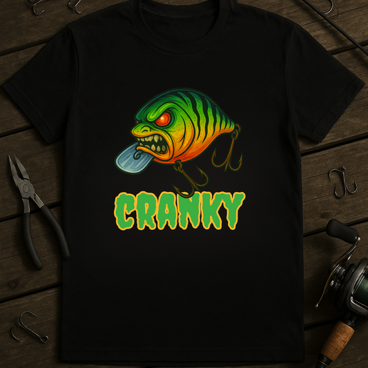 CRANKY – Angry Crankbait Fishing Tee (Glow-Inspired Graphic)