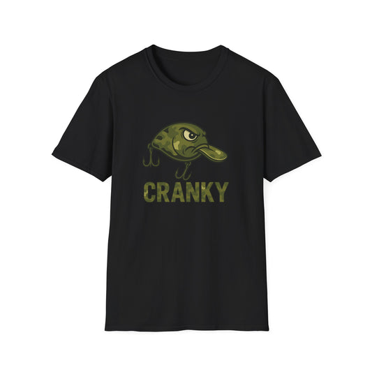 CRANKY Camo Crankbait Bass Fishing Tee – Bold Military Style Lure Design
