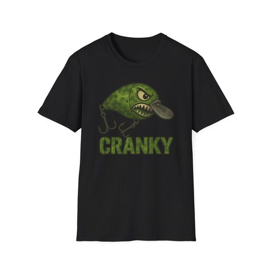 CRANKY Green Camo Crankbait Shirt – Classic Outdoor Bass Fishing Tee
